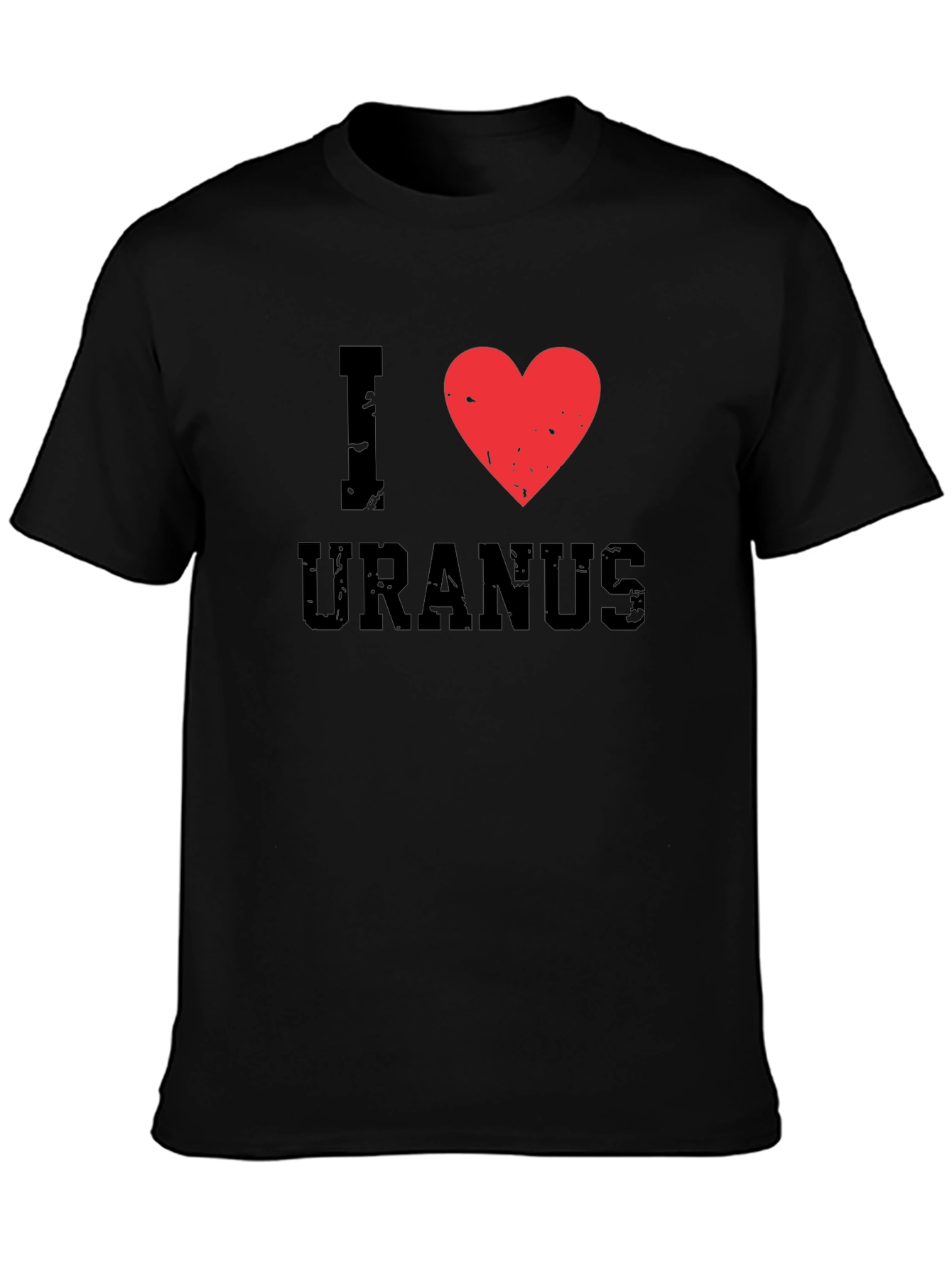 I Heart Uranus Black Cotton T-Shirt