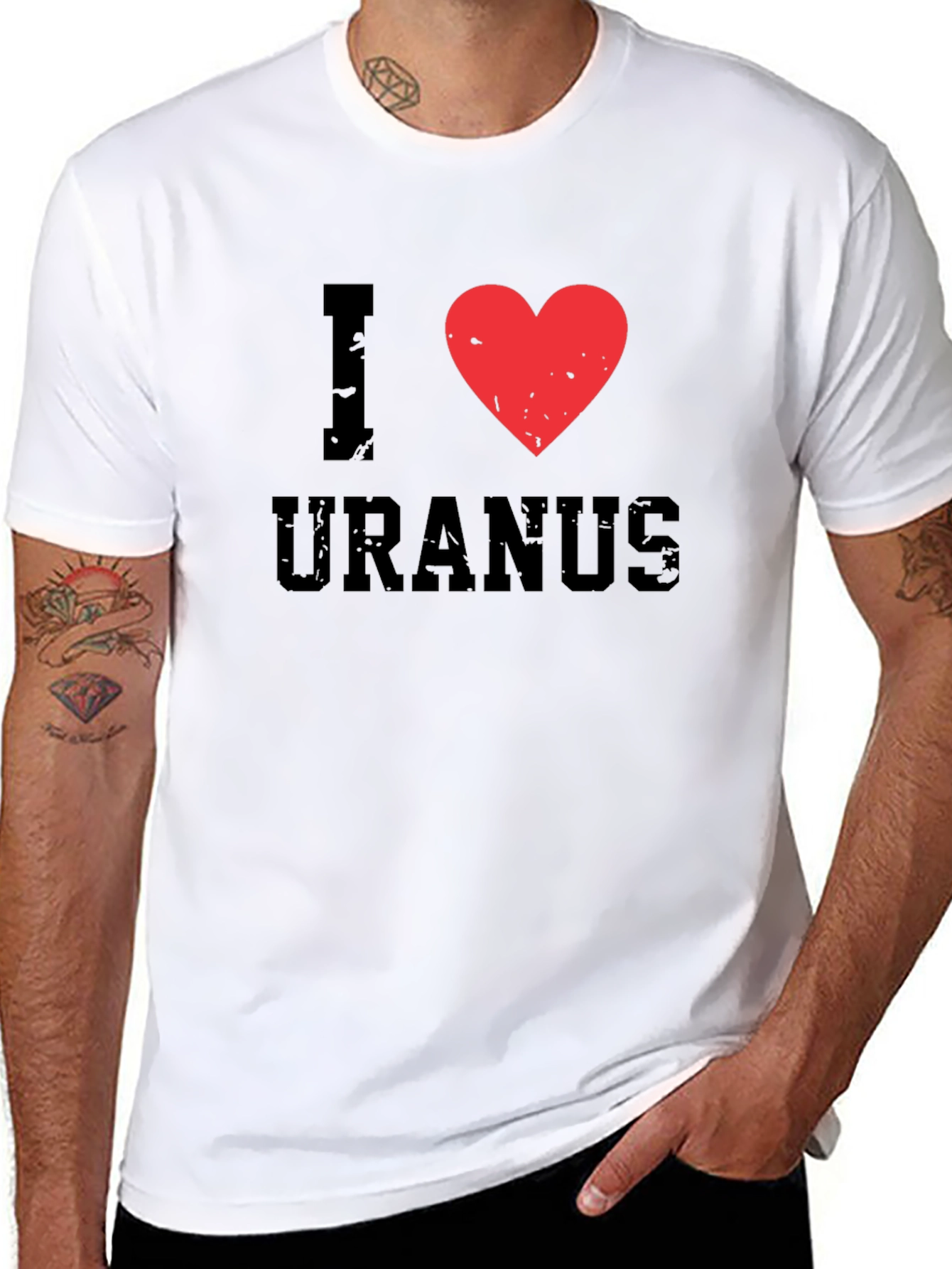 I Heart Uranus Black Cotton T-Shirt