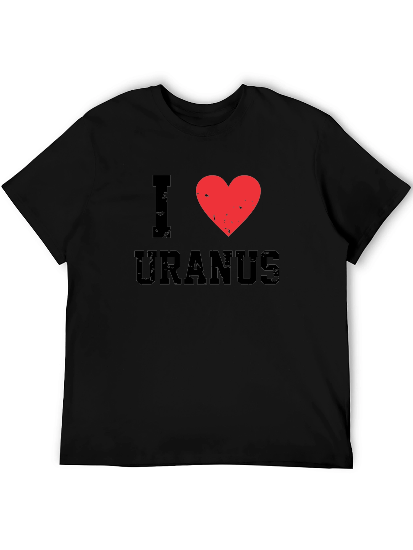 I Heart Uranus Black Cotton T-Shirt