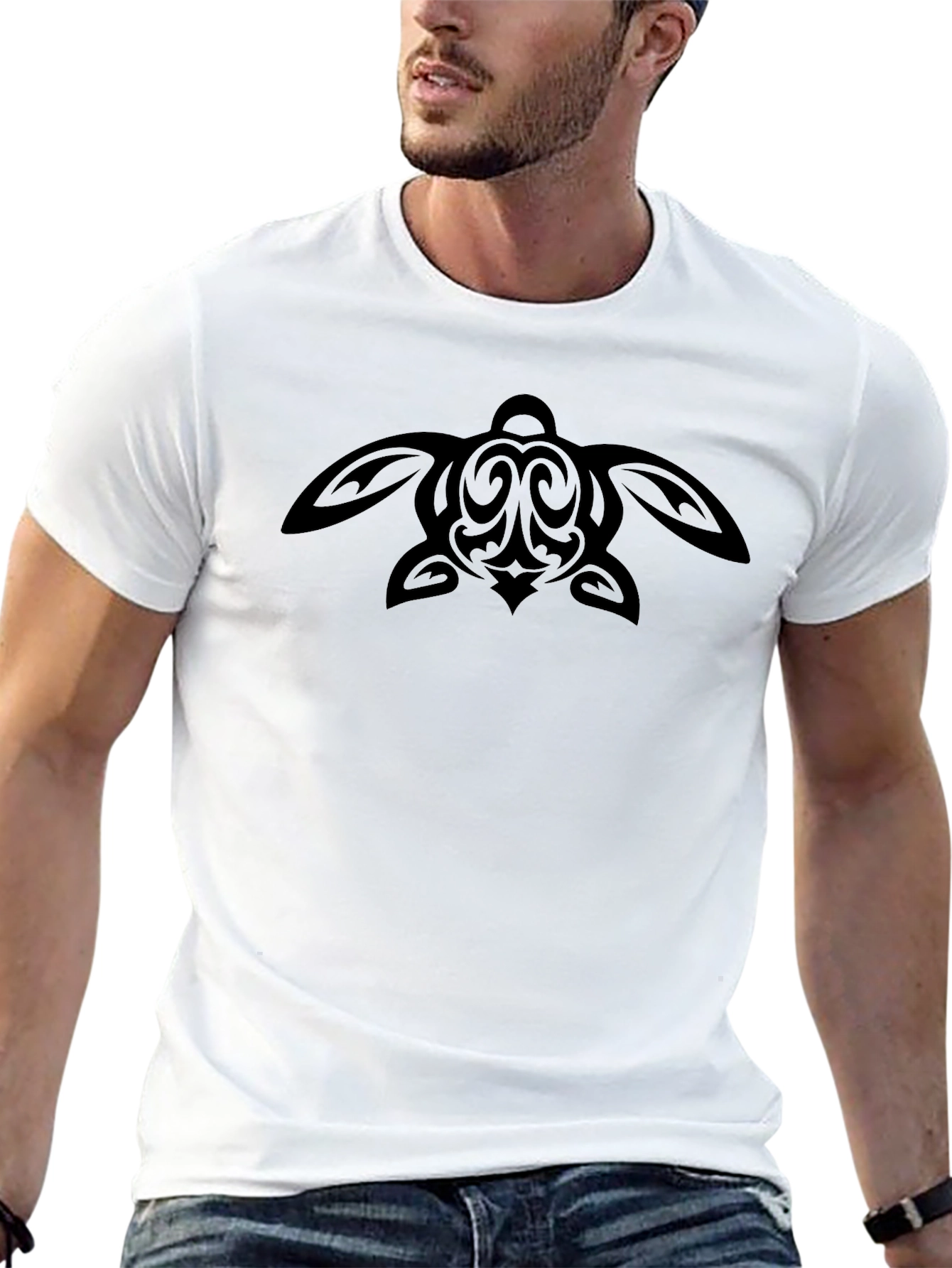 Tribal Turtle Graphic Tee - Black