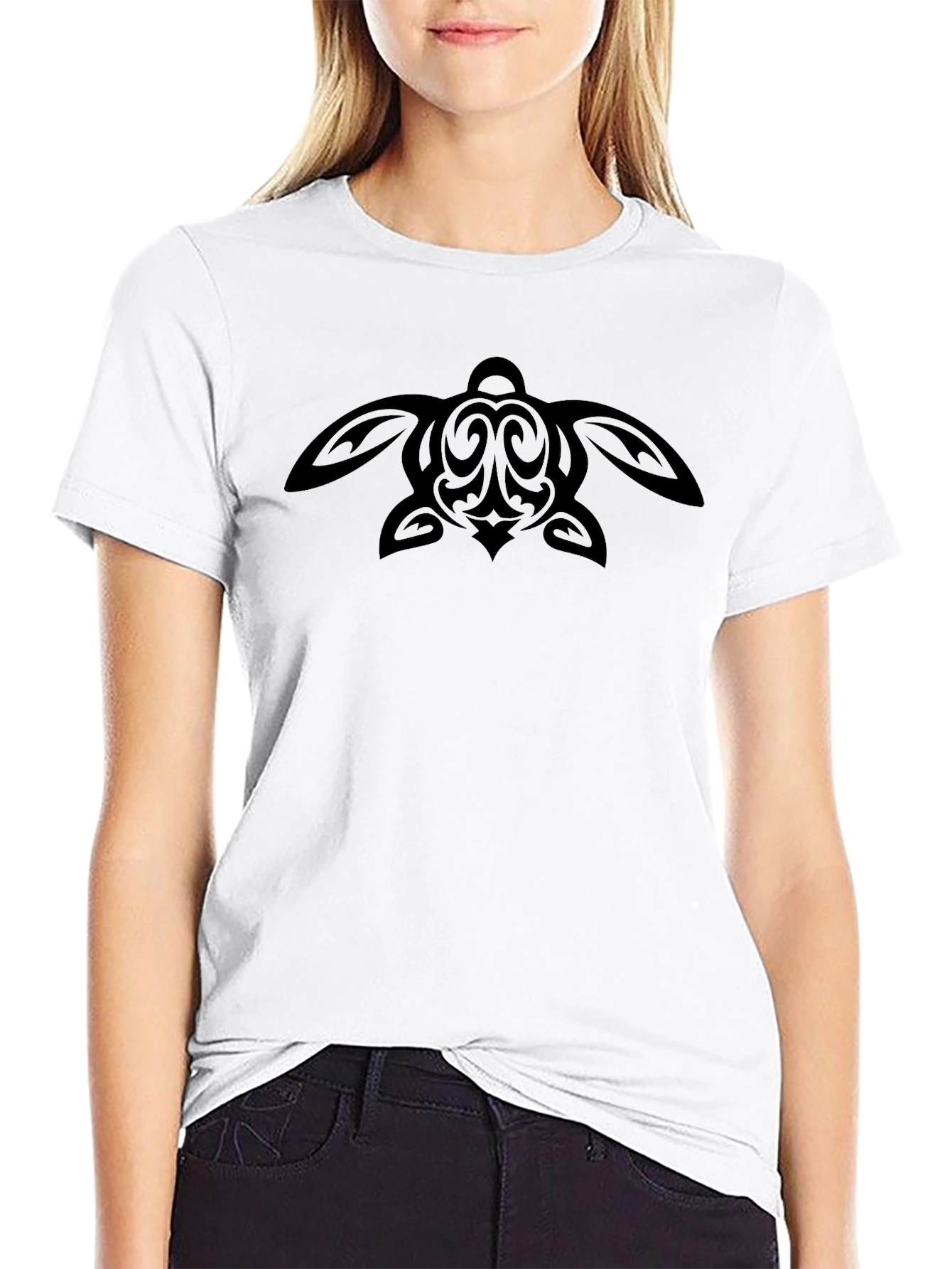 Tribal Turtle Graphic Tee - Black