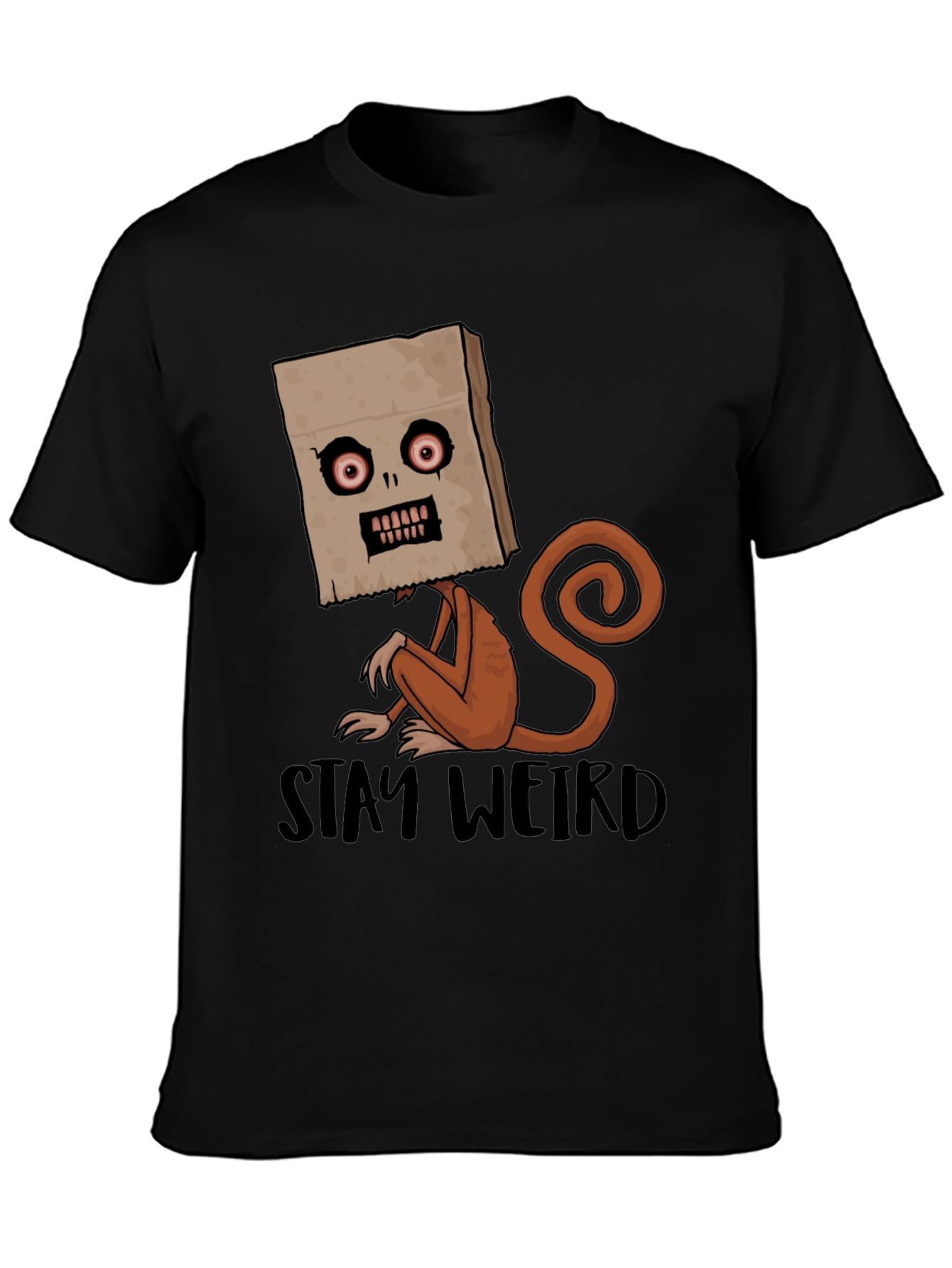 Stay Weird Monkey Graphic Tee - Black