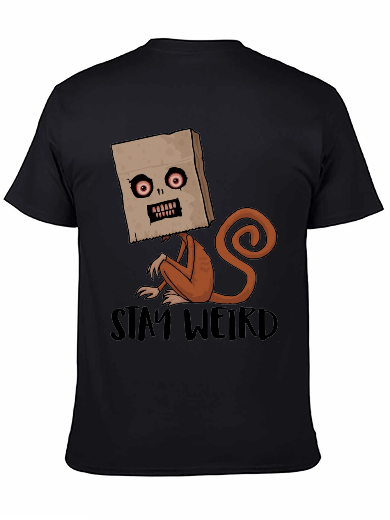 Stay Weird Monkey Graphic Tee - Black