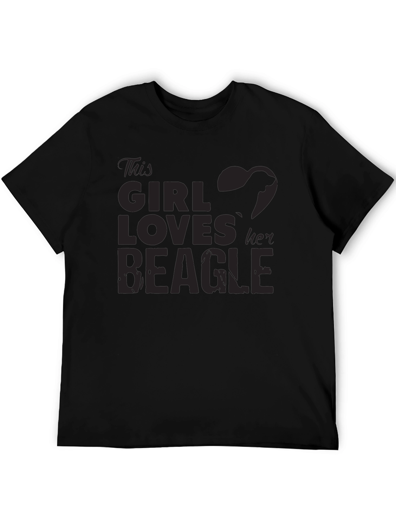Girl Loves Beagle T-Shirt - Black Dog Lover Tee