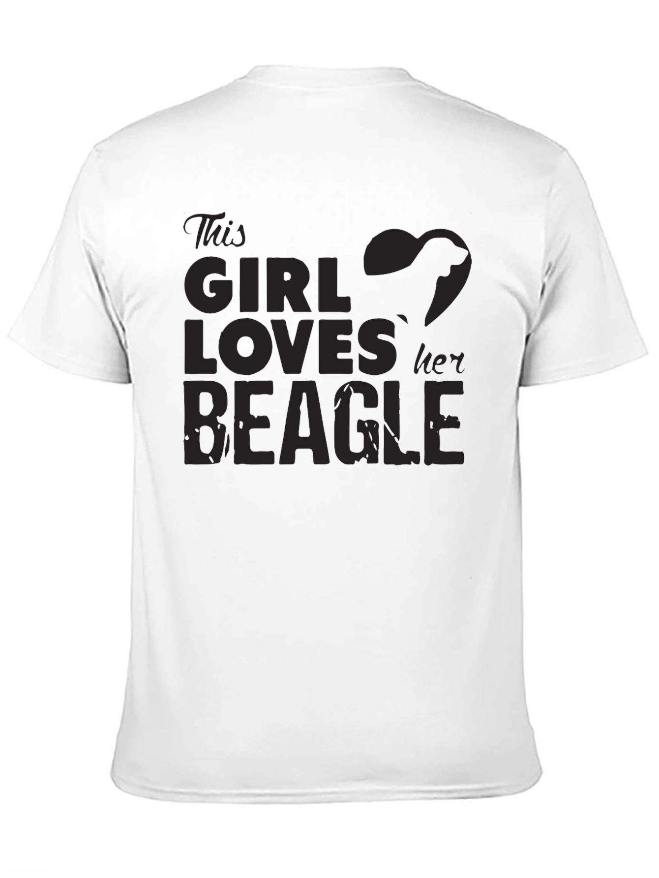 Girl Loves Beagle T-Shirt - Black Dog Lover Tee