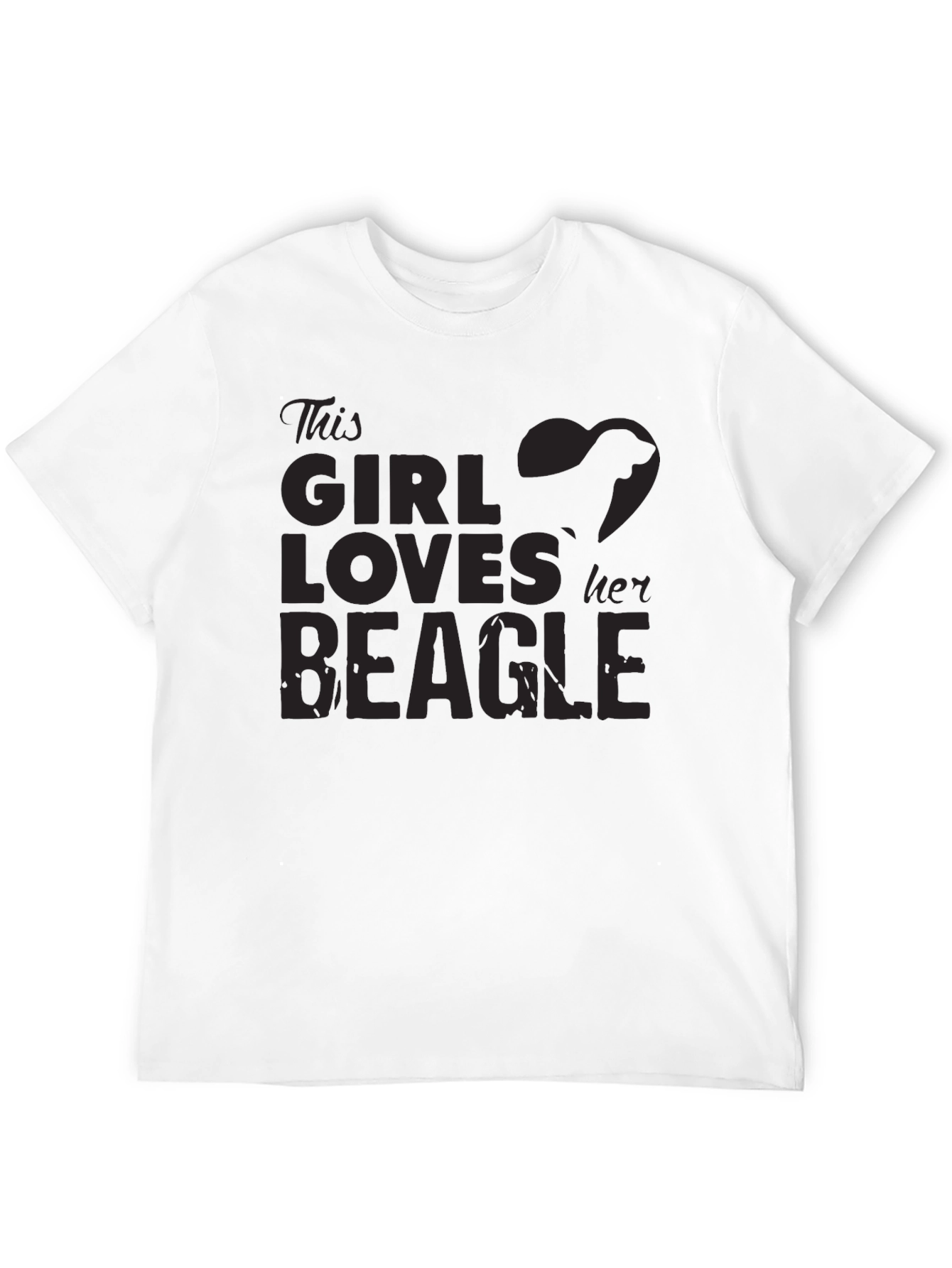 Girl Loves Beagle T-Shirt - Black Dog Lover Tee
