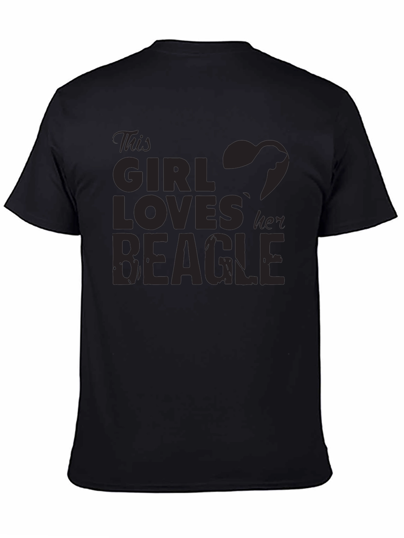 Girl Loves Beagle T-Shirt - Black Dog Lover Tee