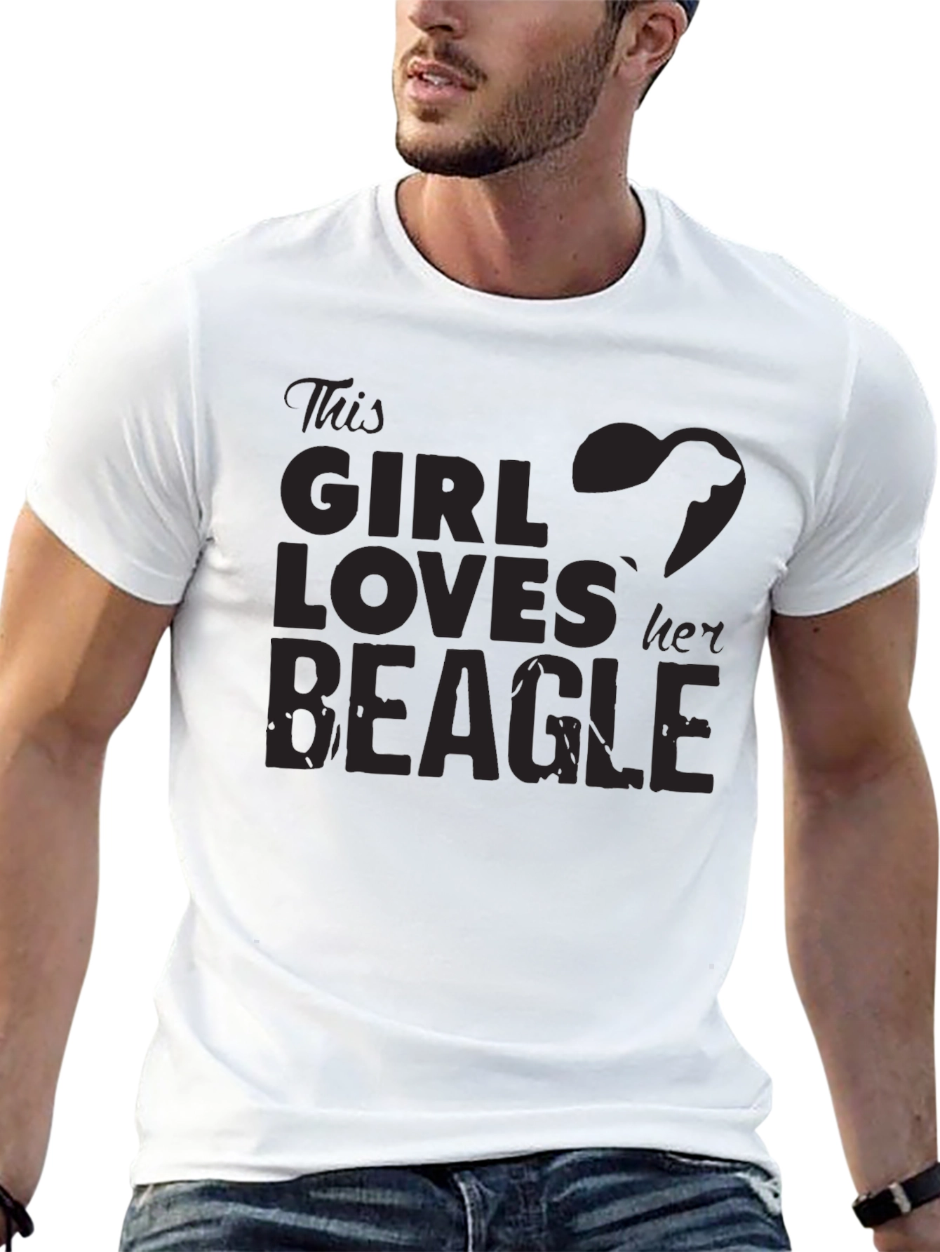 Girl Loves Beagle T-Shirt - Black Dog Lover Tee