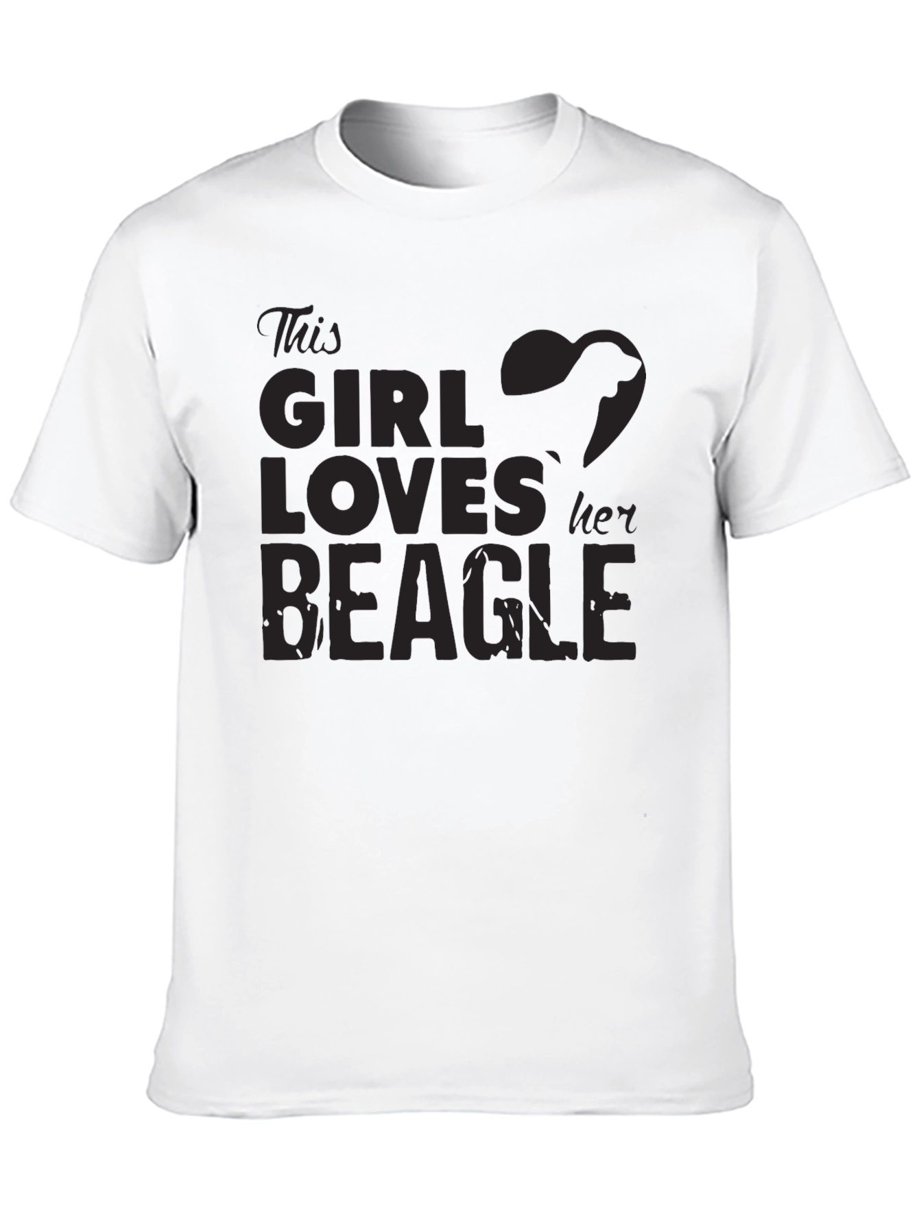 Girl Loves Beagle T-Shirt - Black Dog Lover Tee