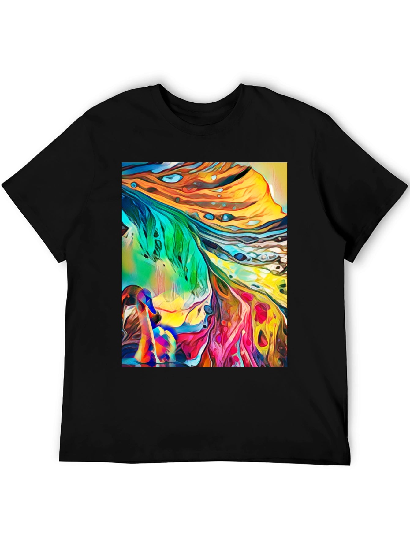 Abstract Art Graphic T-Shirt - Stylish Crew Neck Tee