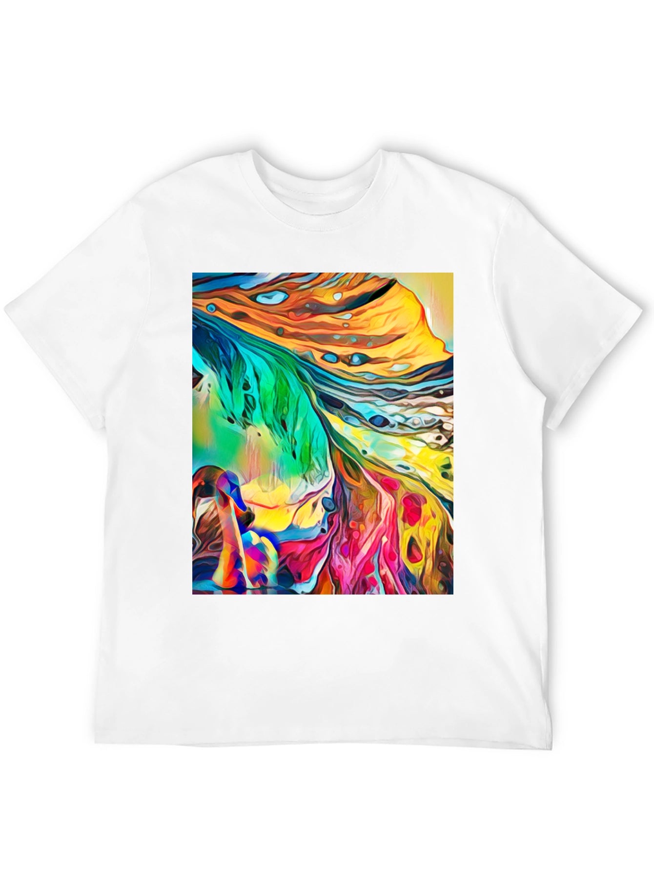 Abstract Art Graphic T-Shirt - Stylish Crew Neck Tee