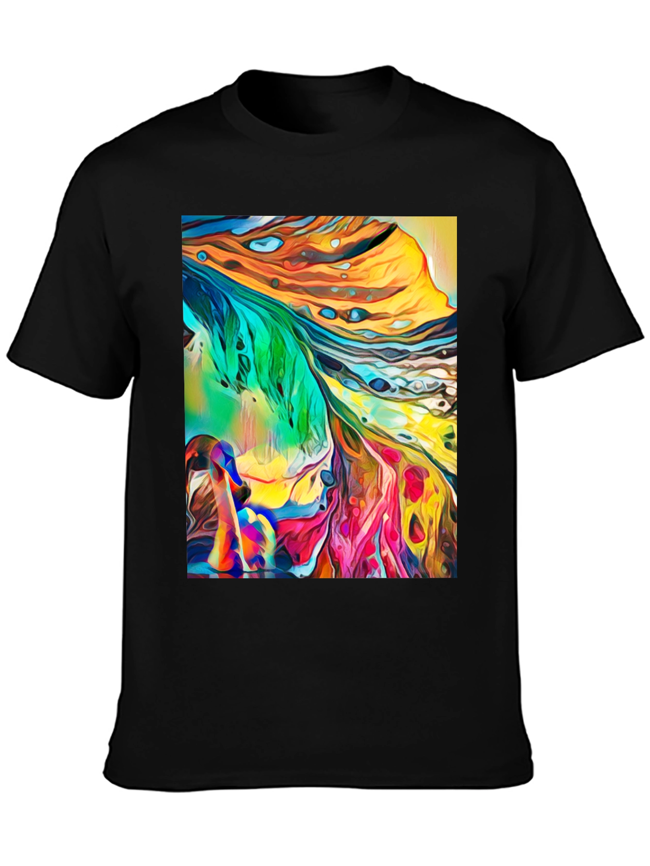 Abstract Art Graphic T-Shirt - Stylish Crew Neck Tee