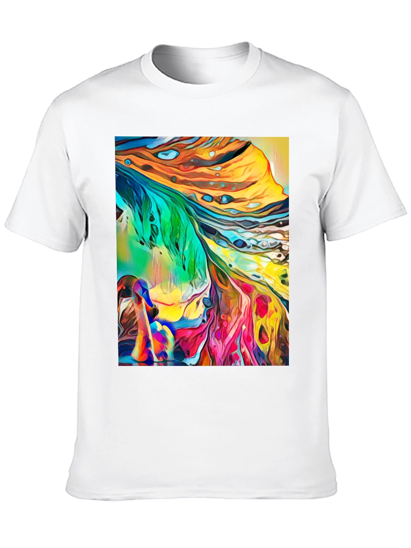 Abstract Art Graphic T-Shirt - Stylish Crew Neck Tee
