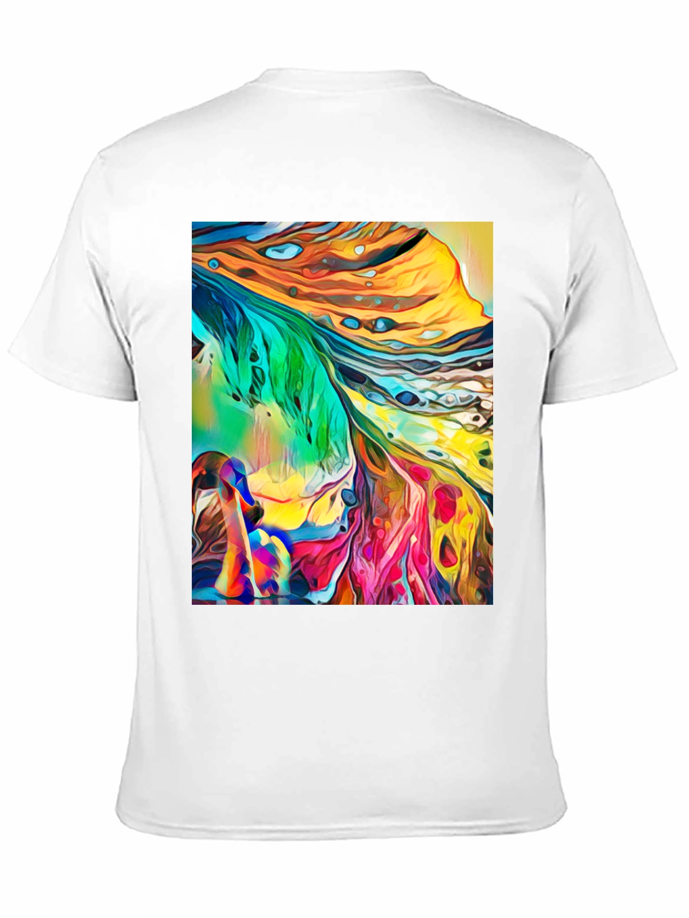 Abstract Art Graphic T-Shirt - Stylish Crew Neck Tee