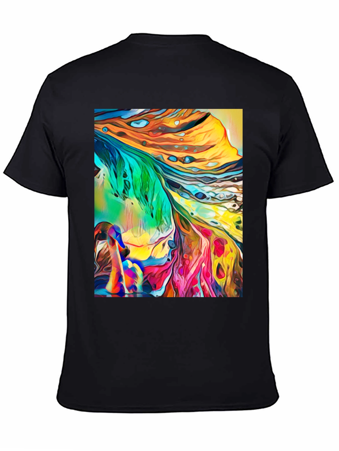 Abstract Art Graphic T-Shirt - Stylish Crew Neck Tee