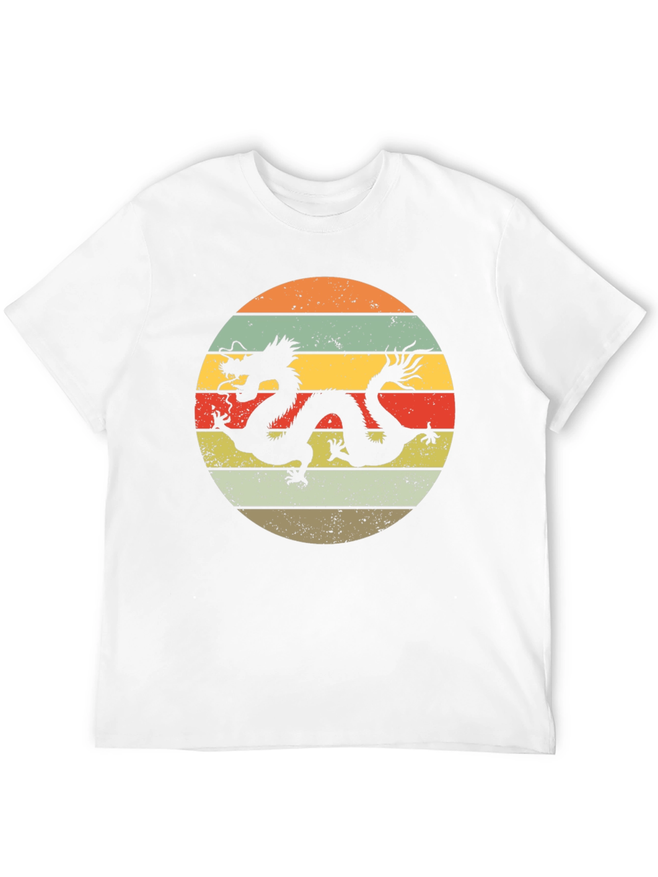 Dragon Circle Graphic Tee - Retro Style Black T-Shirt