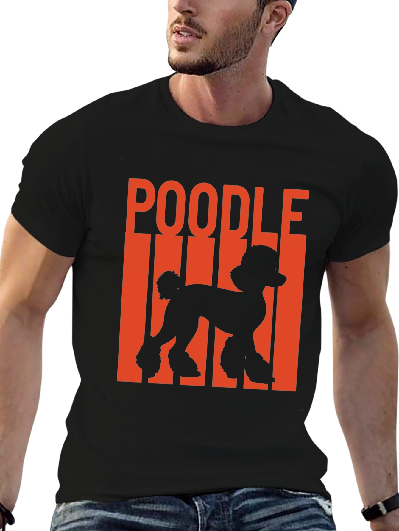 Poodle Silhouette Graphic Tee - Black