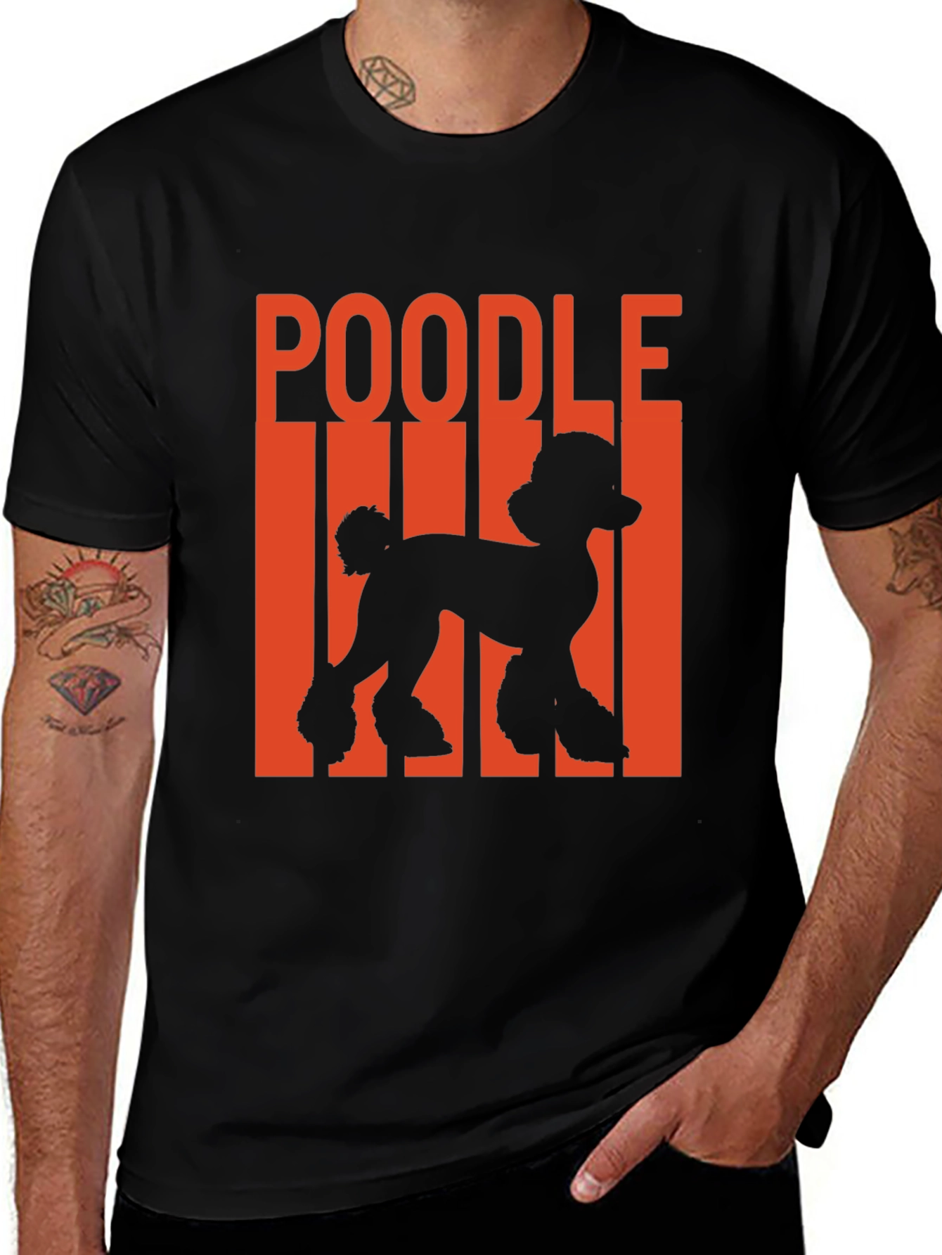 Poodle Silhouette Graphic Tee - Black