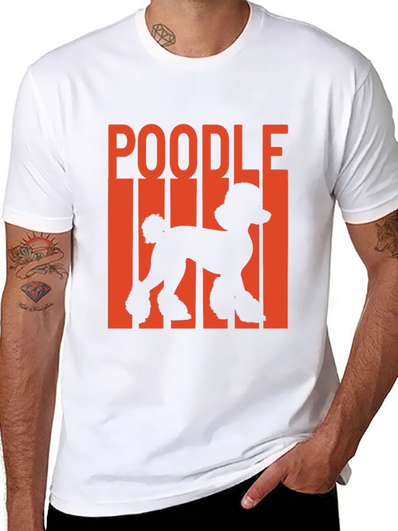 Poodle Silhouette Graphic Tee - Black