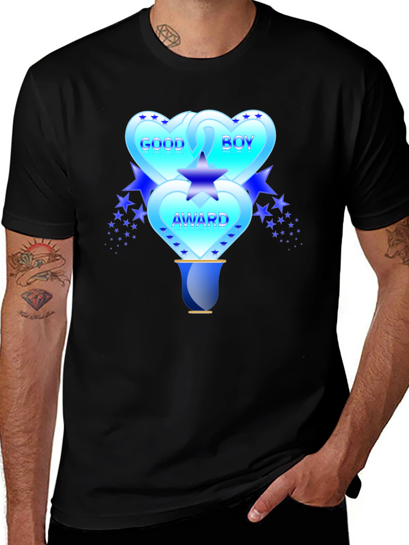 Good Boy Award Graphic T-Shirt - Mens Black Tee