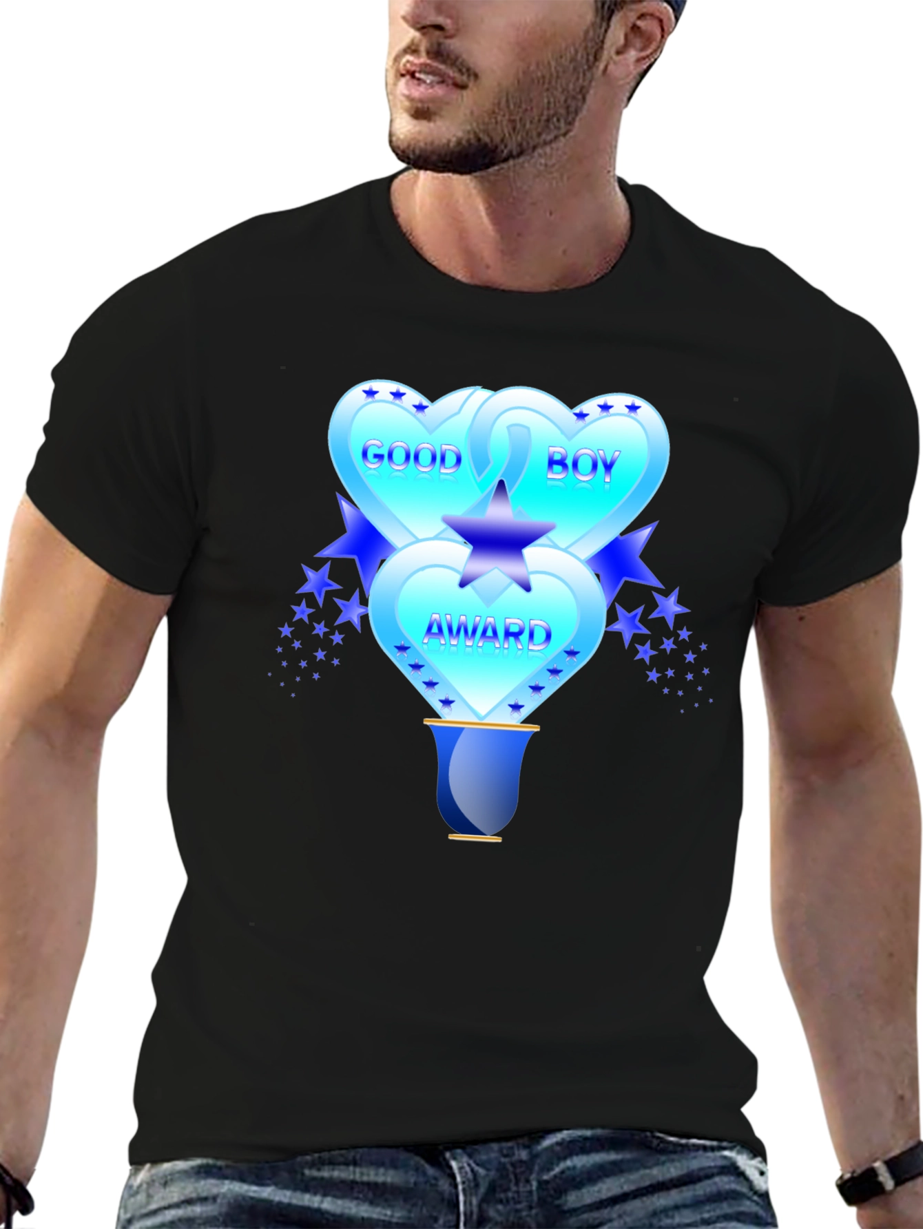 Good Boy Award Graphic T-Shirt - Mens Black Tee