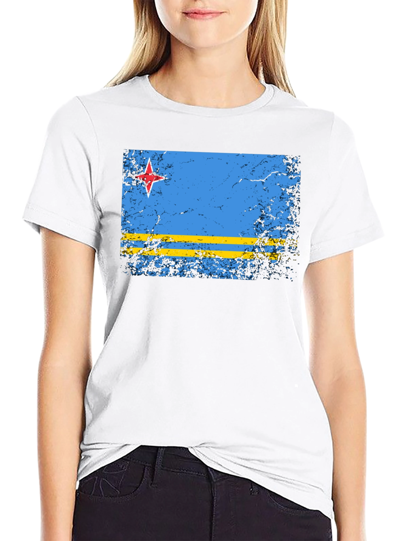 Aruba Flag Distressed T-Shirt - Island Pride Tee