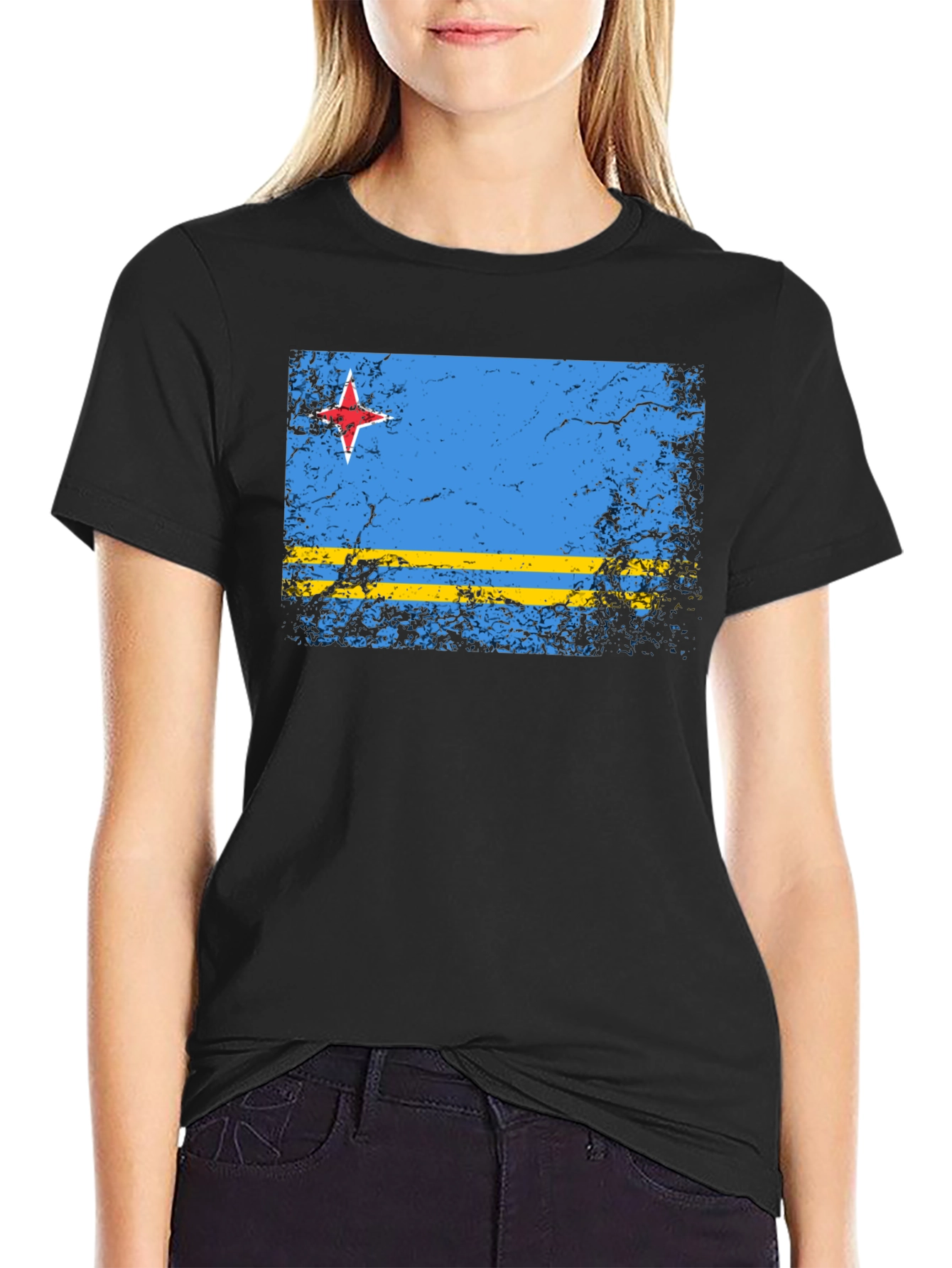 Aruba Flag Distressed T-Shirt - Island Pride Tee