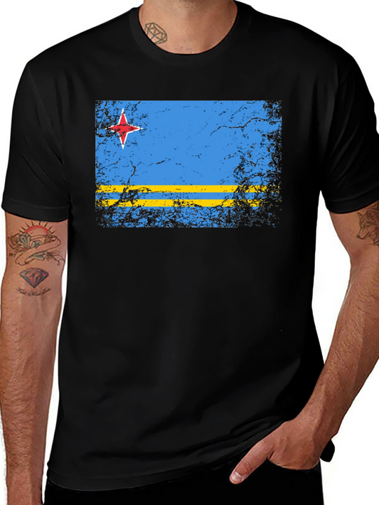 Aruba Flag Distressed T-Shirt - Island Pride Tee