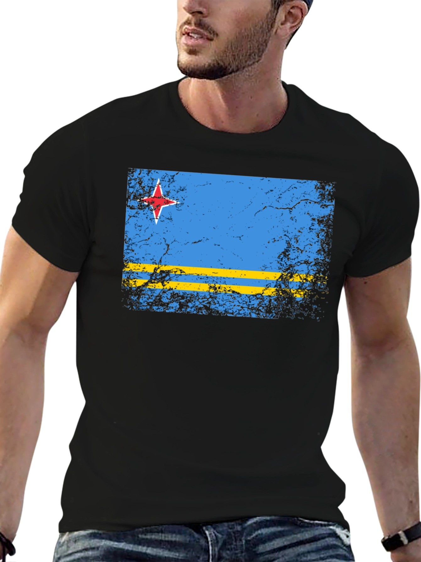 Aruba Flag Distressed T-Shirt - Island Pride Tee