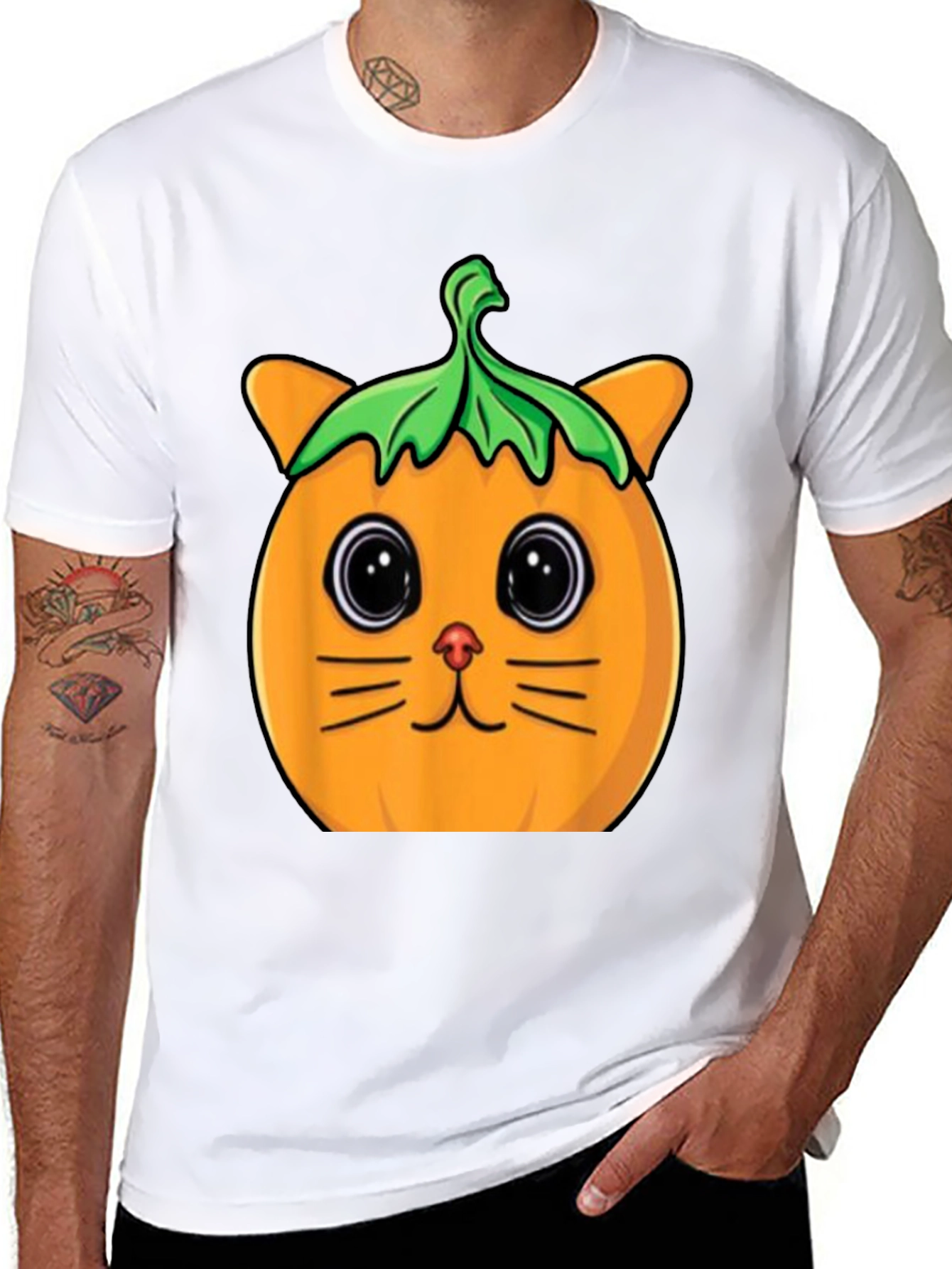 Pumpkin Cat T-Shirt - Halloween Cute Spooky
