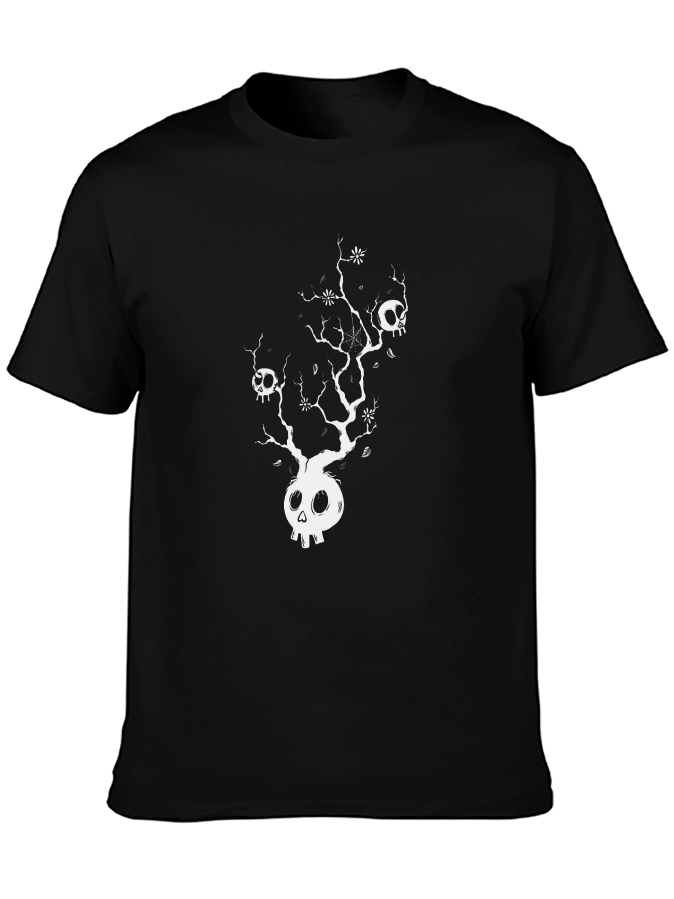 Skull Tree Graphic Tee - Unique Design Black T-Shirt