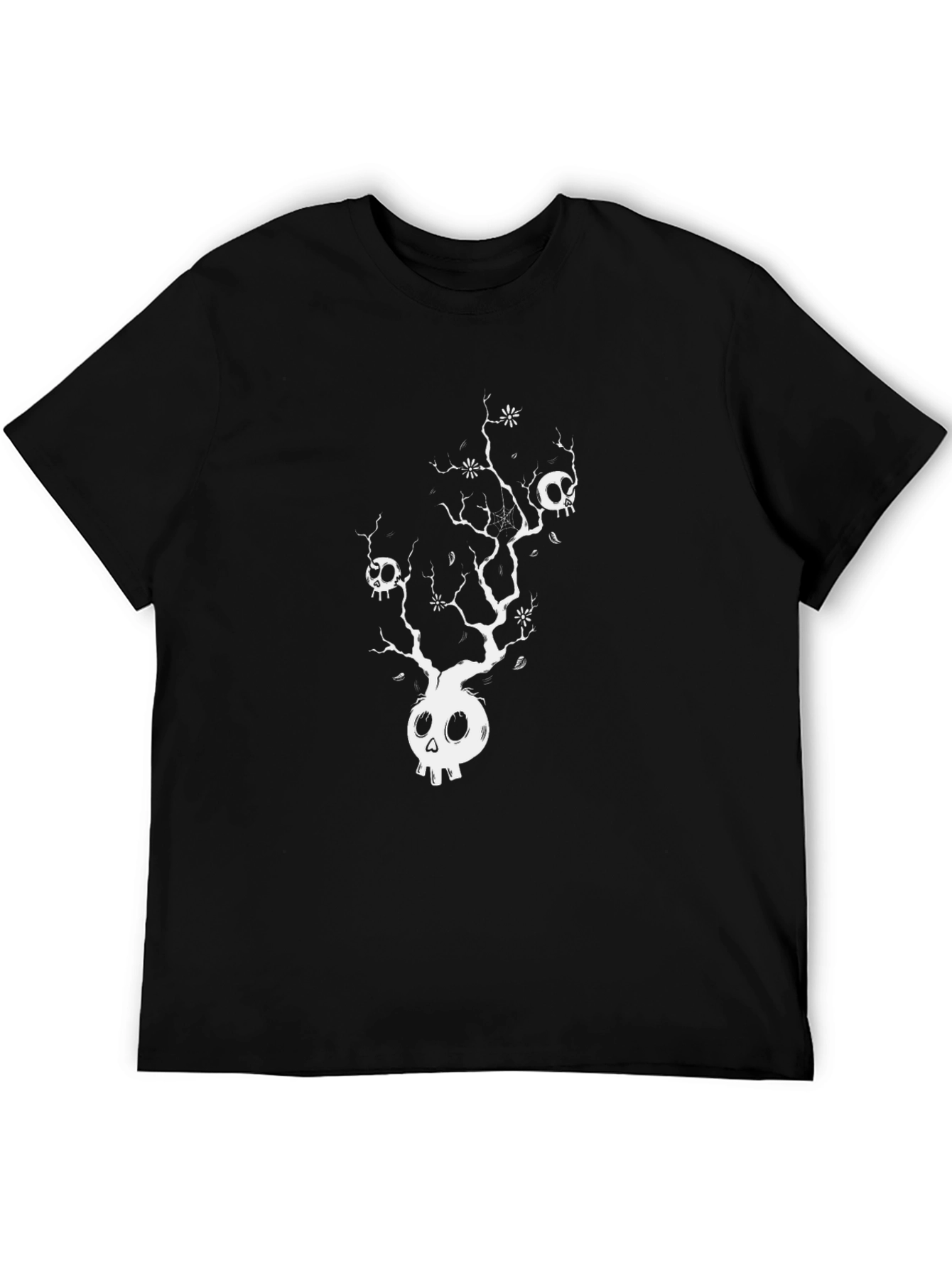 Skull Tree Graphic Tee - Unique Design Black T-Shirt