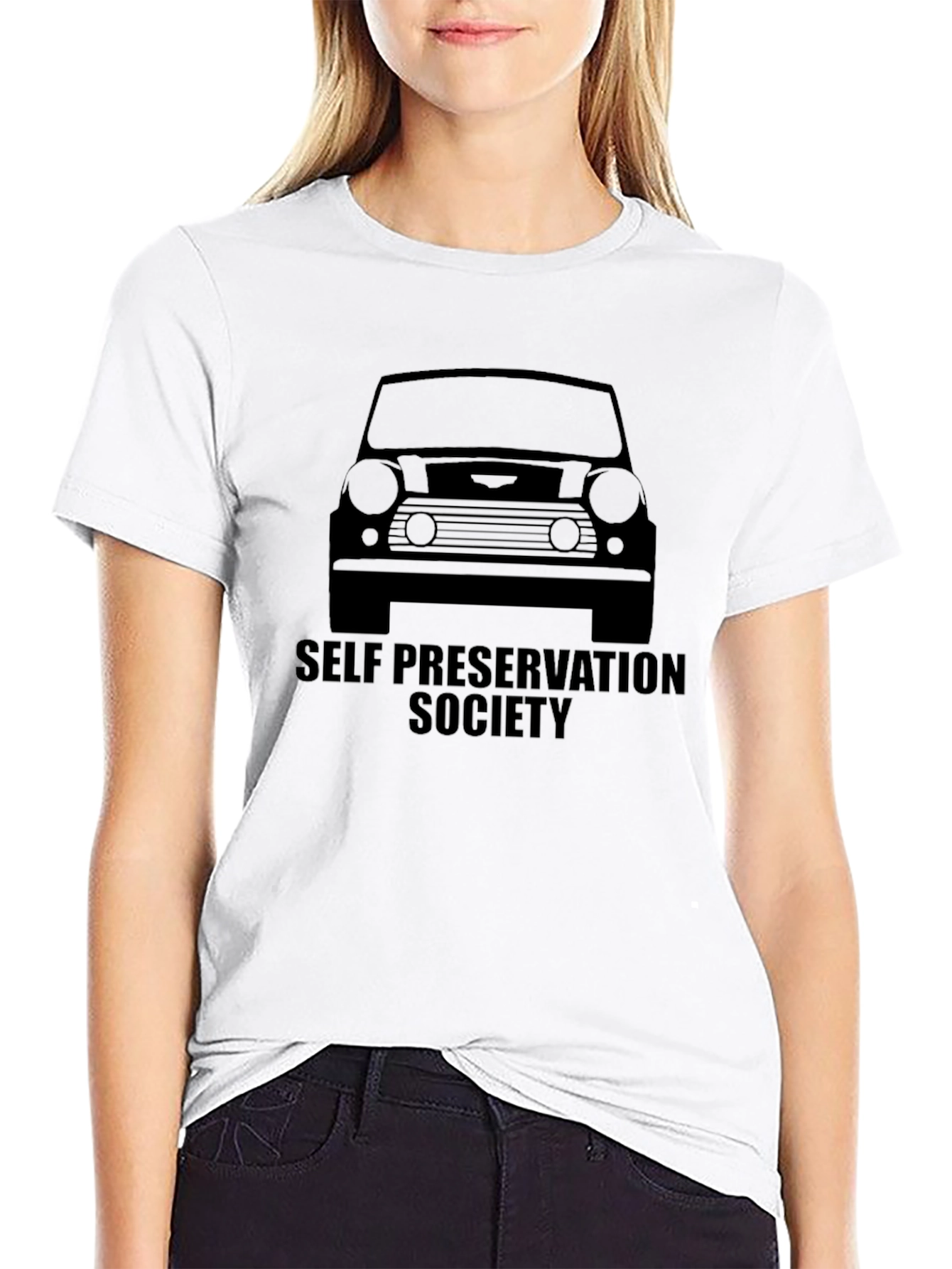 Self Preservation Society Black T-Shirt - Classic Car Design