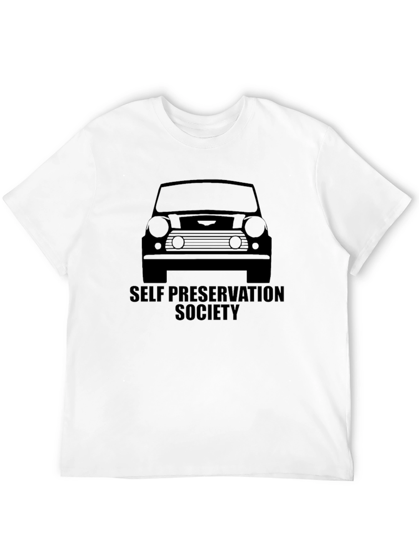 Self Preservation Society Black T-Shirt - Classic Car Design