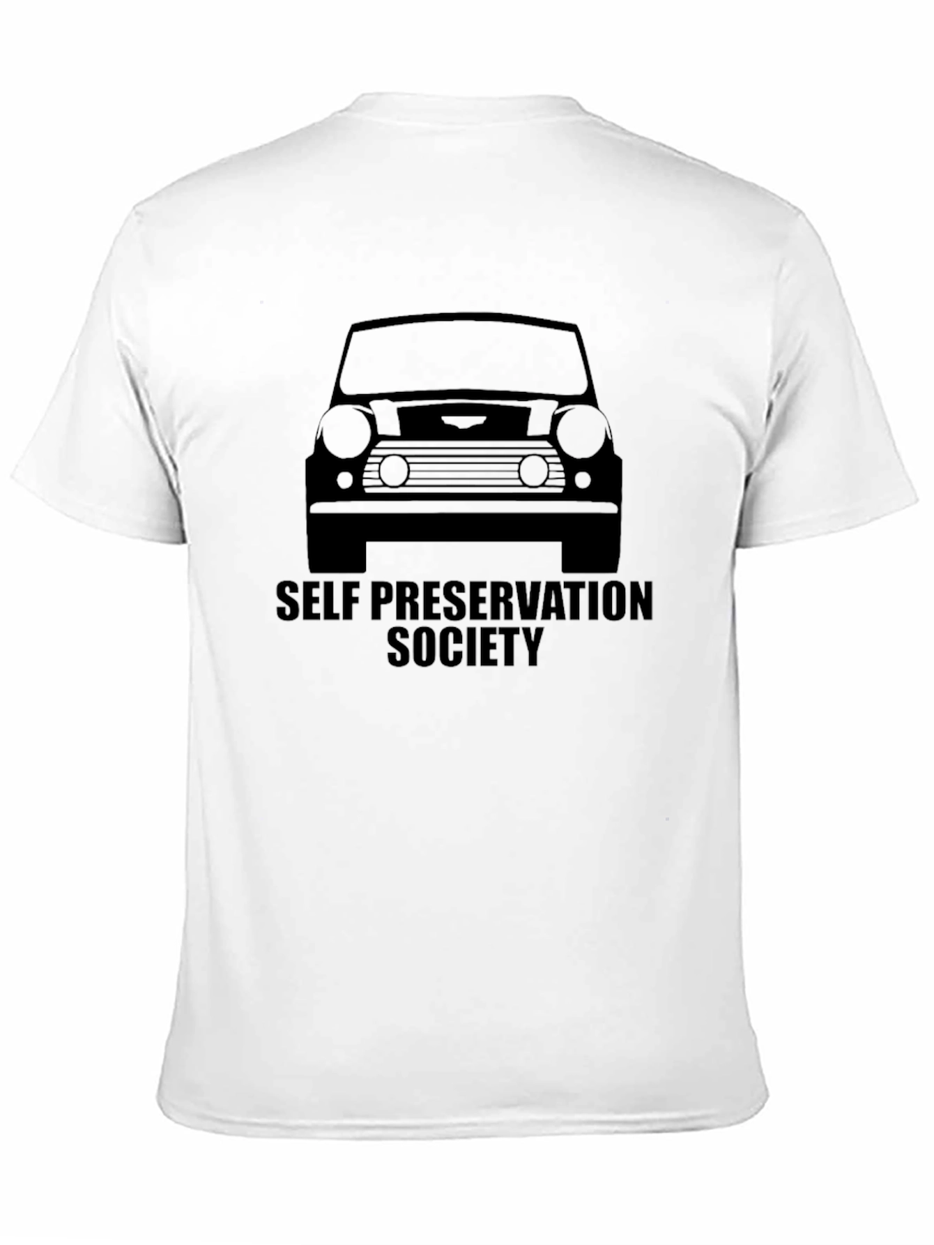 Self Preservation Society Black T-Shirt - Classic Car Design