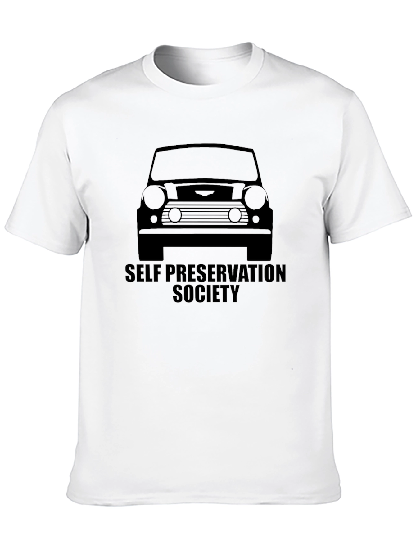 Self Preservation Society Black T-Shirt - Classic Car Design