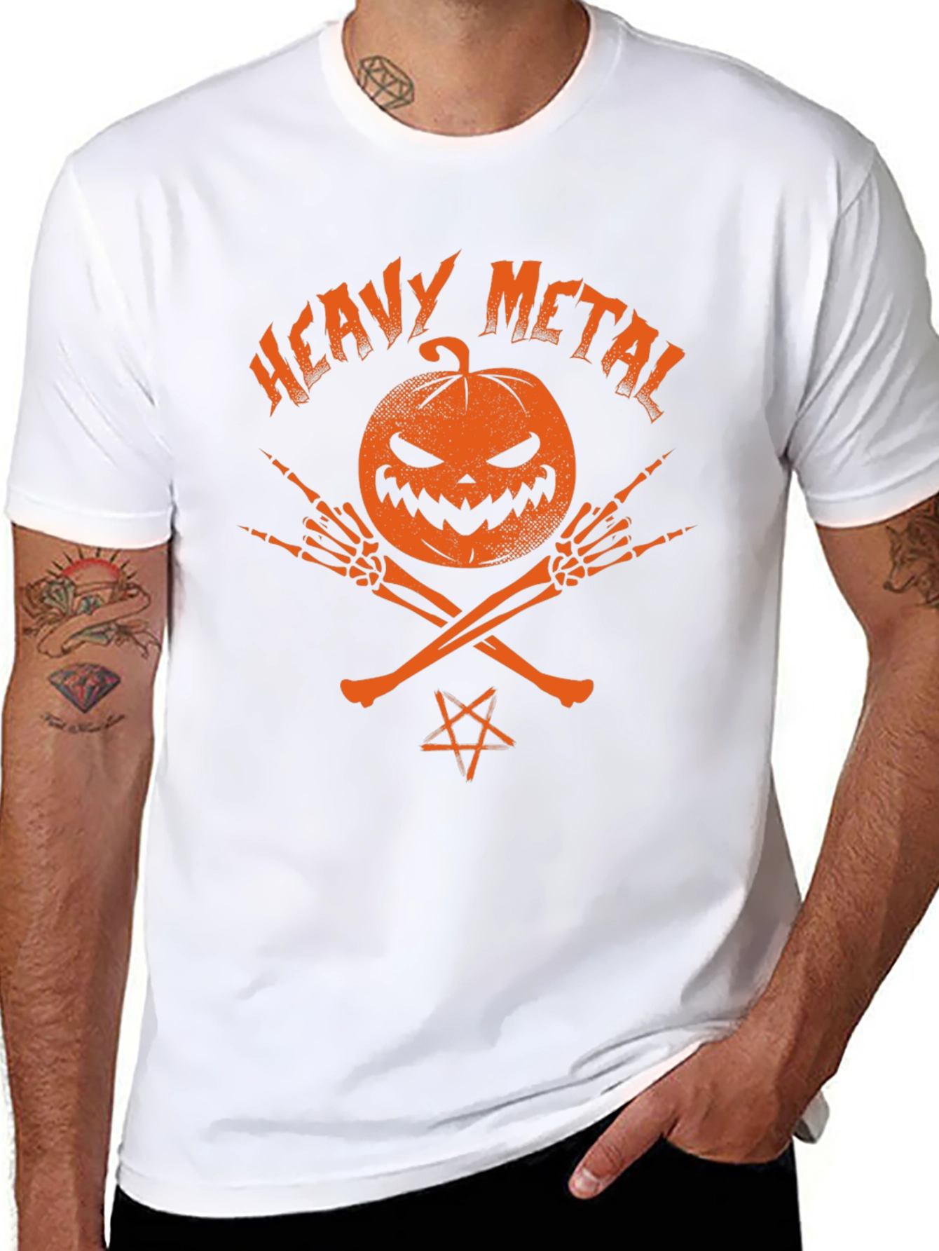Heavy Metal Halloween Pumpkin T-Shirt
