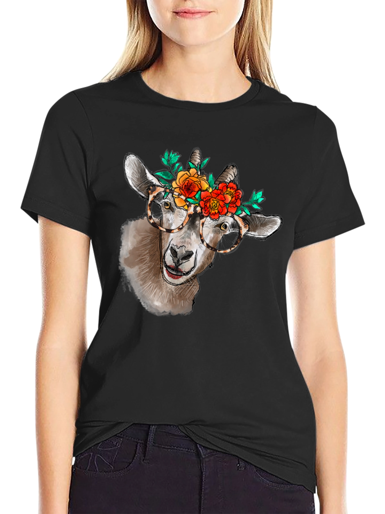 Goat with Flowers T-Shirt