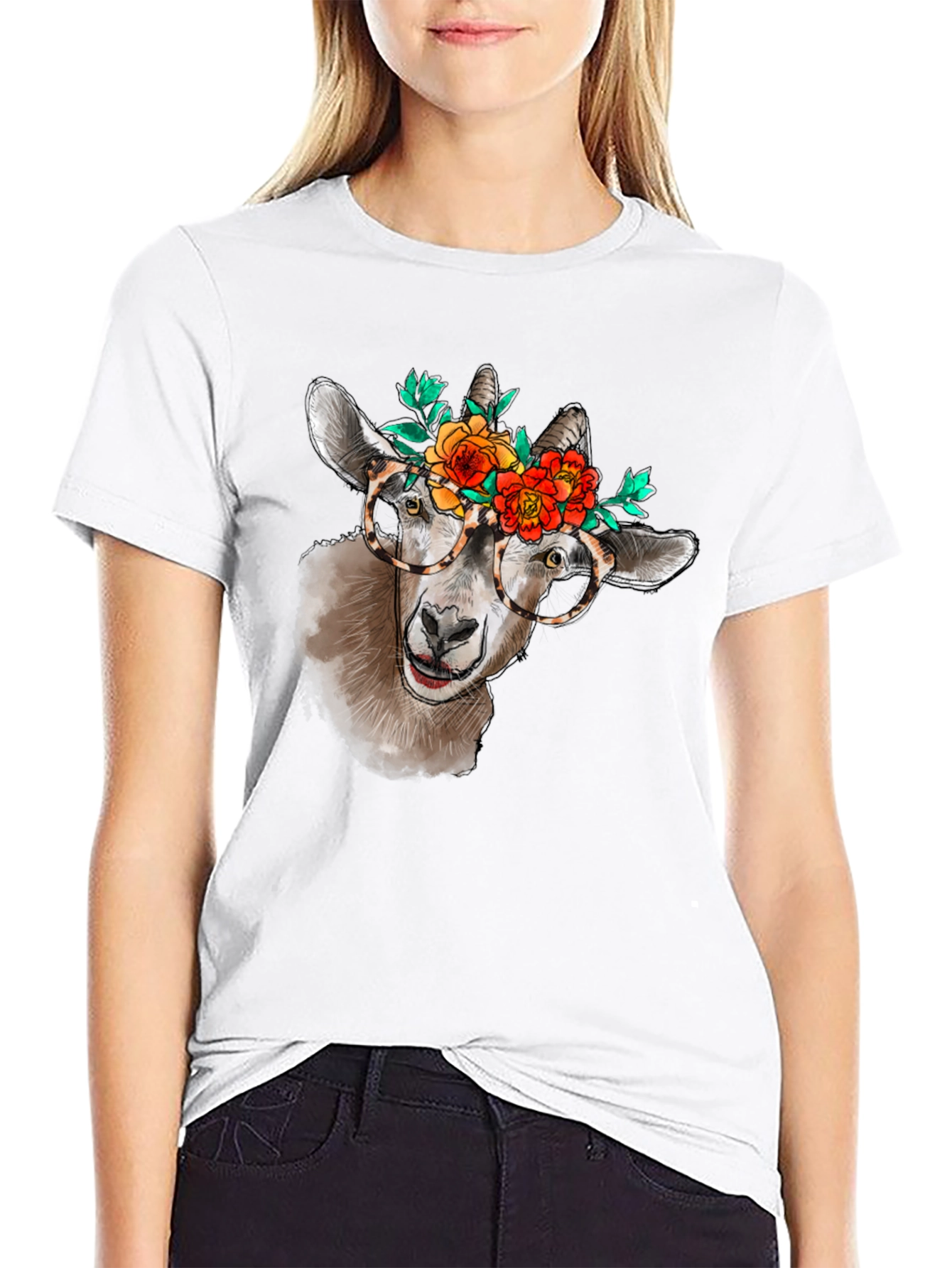 Goat with Flowers T-Shirt