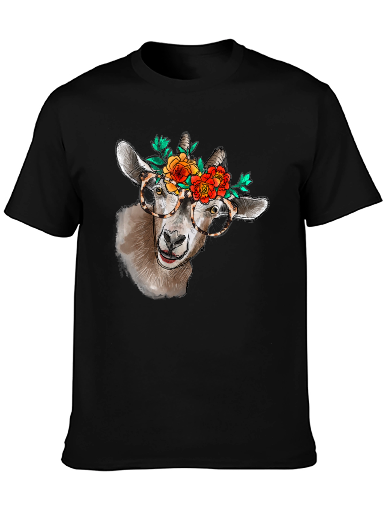 Goat with Flowers T-Shirt