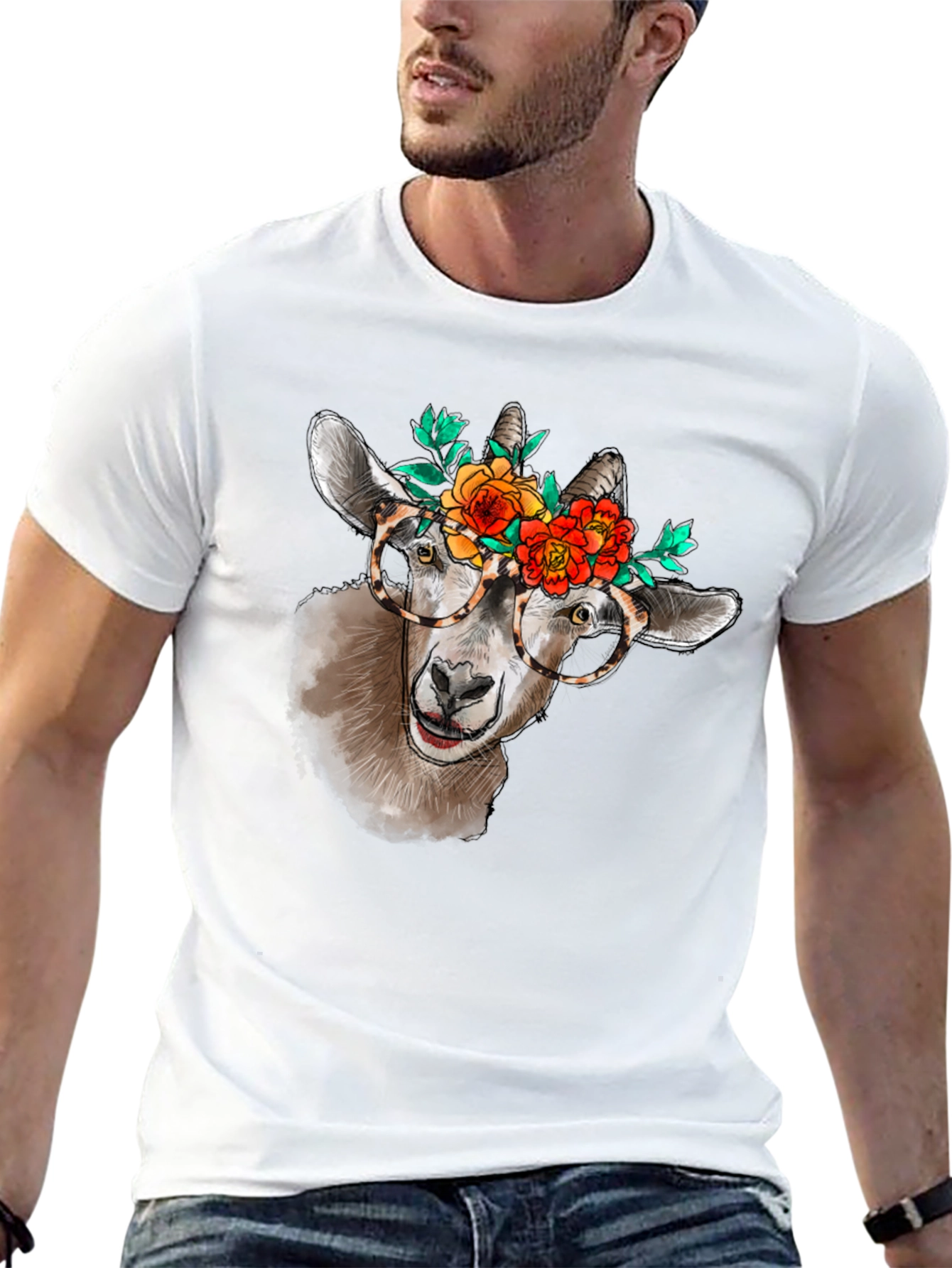 Goat with Flowers T-Shirt