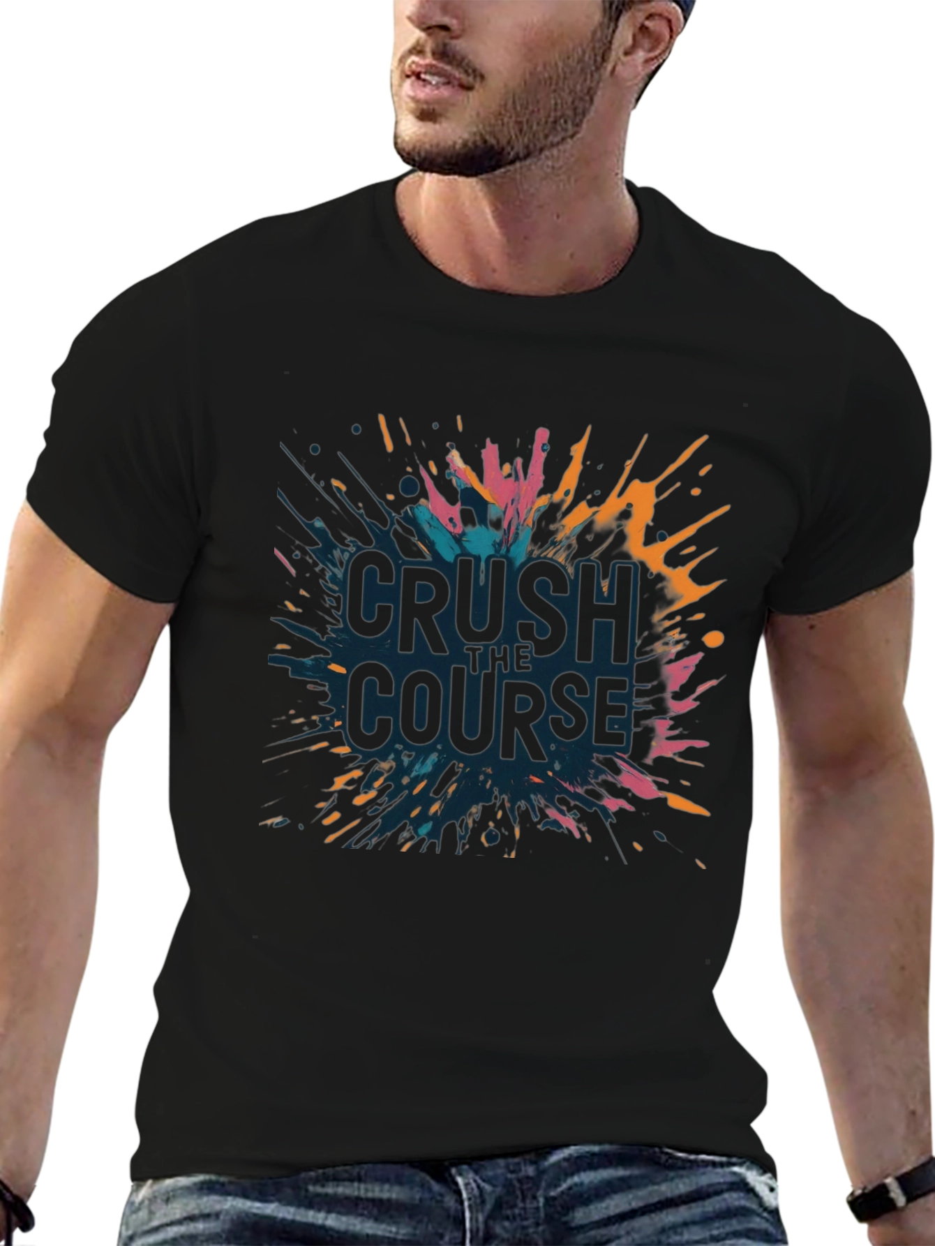 Crush the Course Graphic Tee - Black