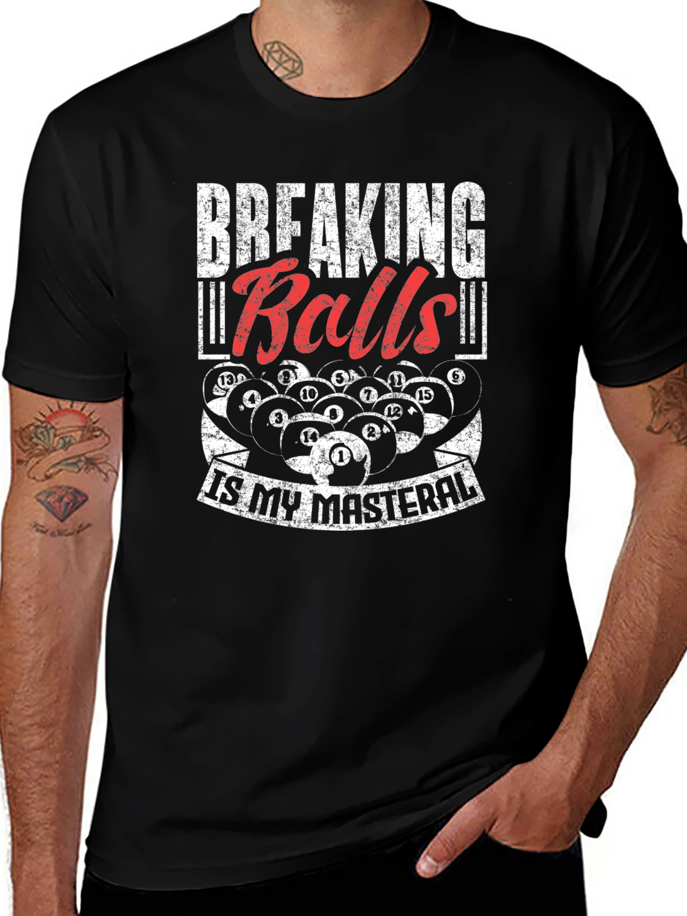 Breaking Balls T-Shirt - Funny Billiards Pool Player Tee