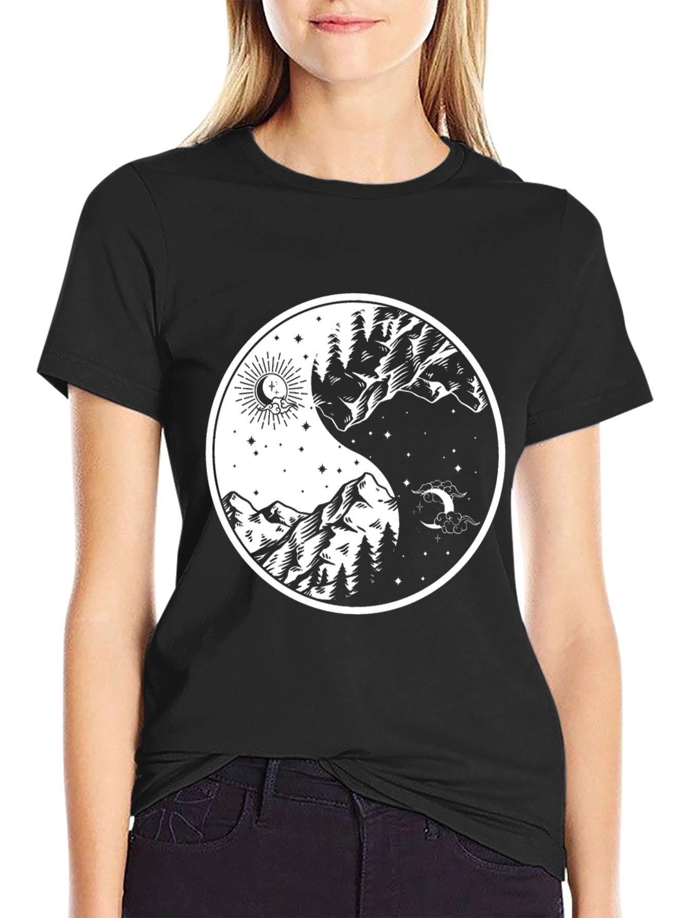 Yin Yang Nature Graphic T-Shirt