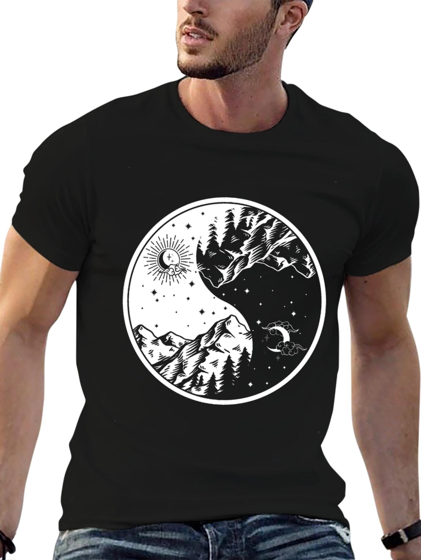 Yin Yang Nature Graphic T-Shirt