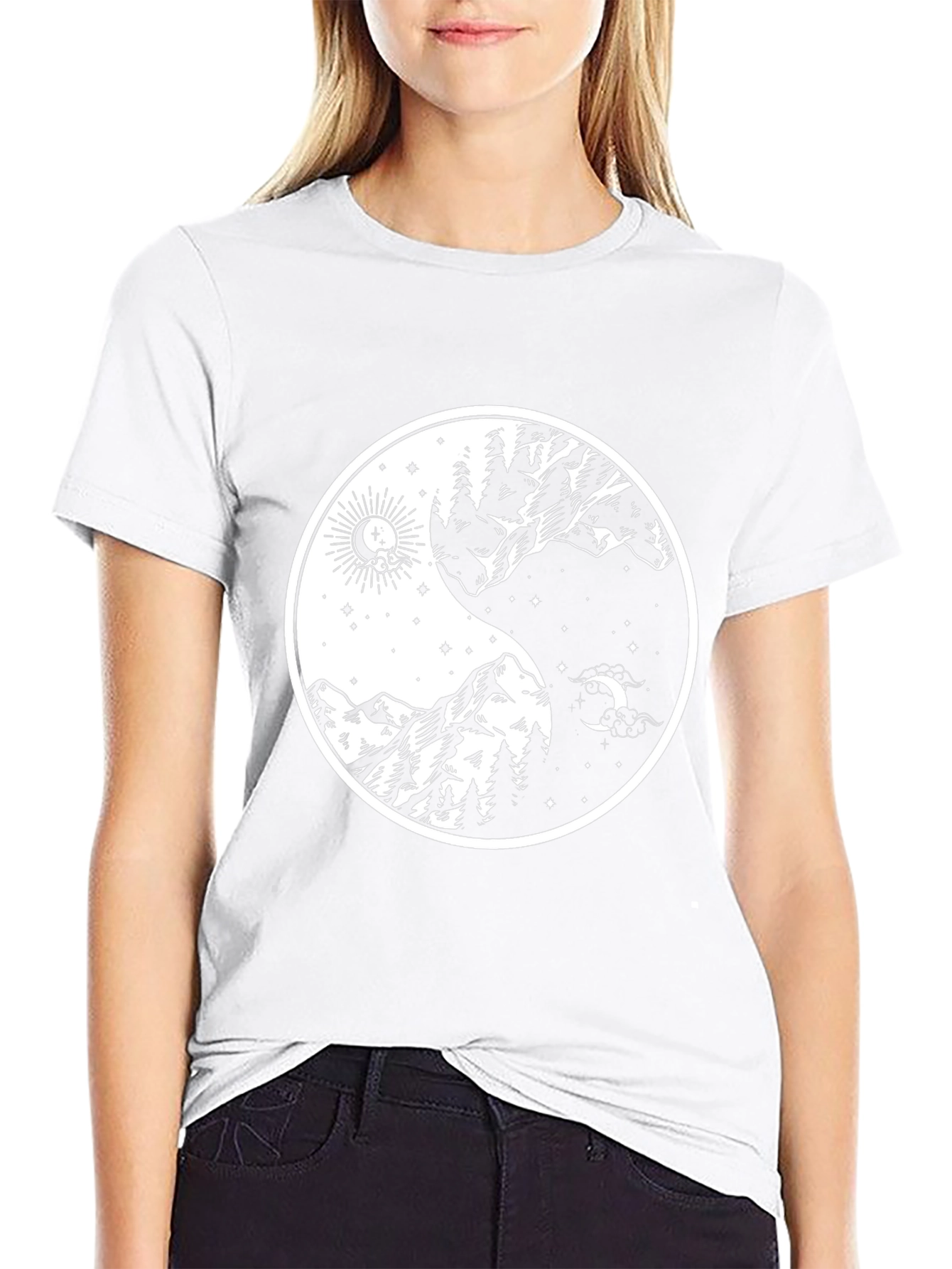 Yin Yang Nature Graphic T-Shirt