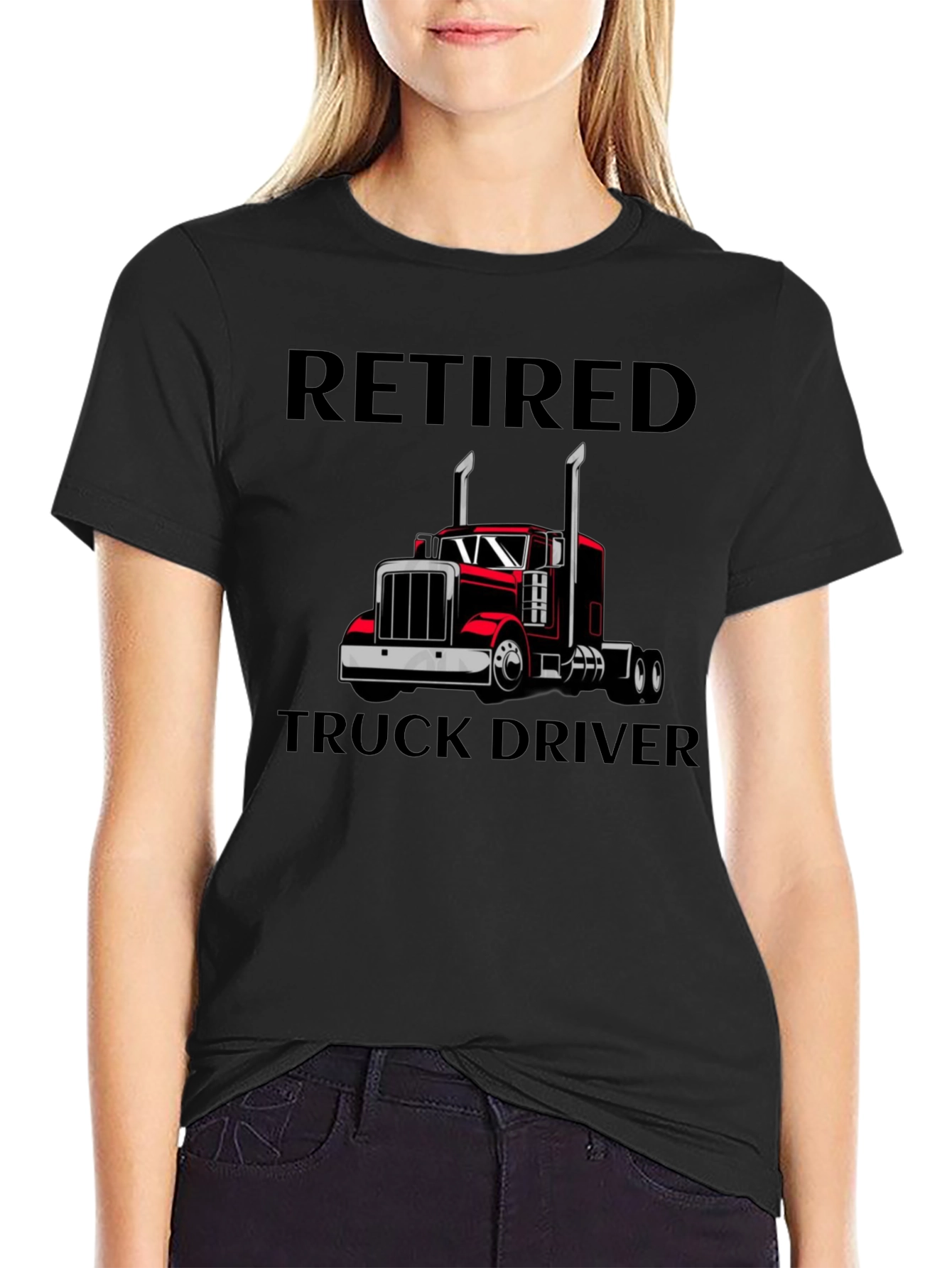 Retired Truck Driver T-Shirt - Black