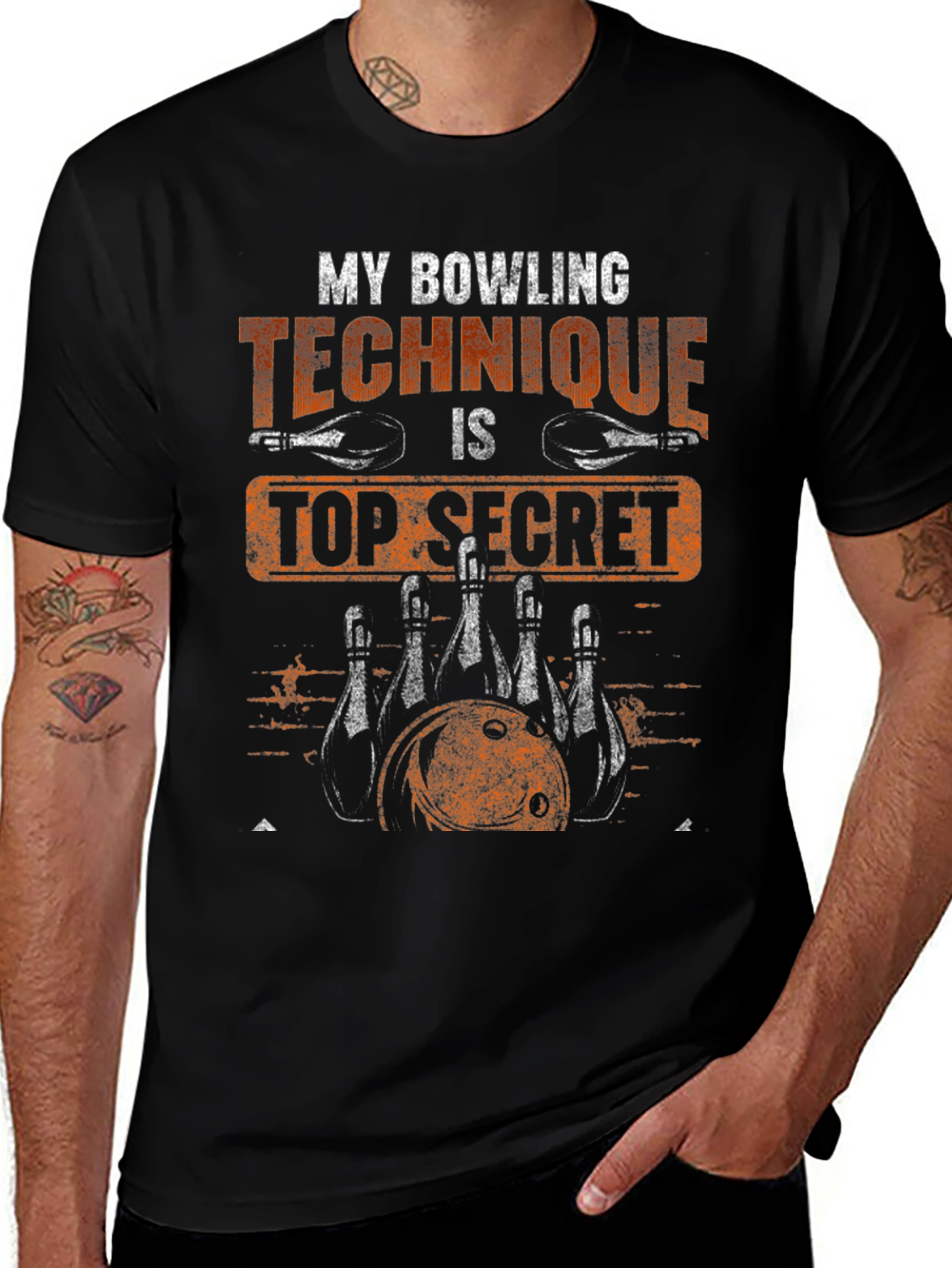 Bowling Technique Top Secret Graphic T-Shirt
