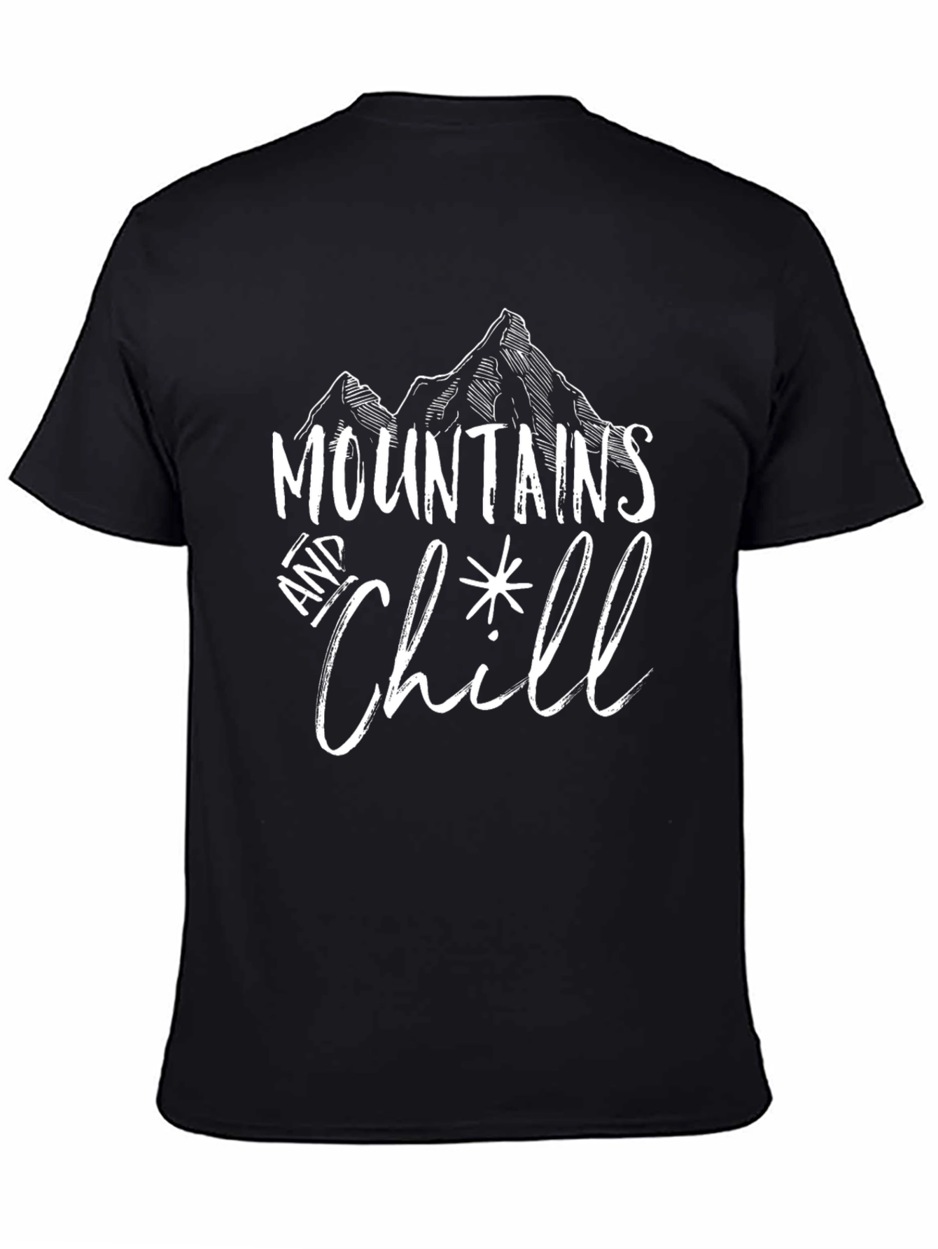 Mountains and Chill Black Graphic Tee