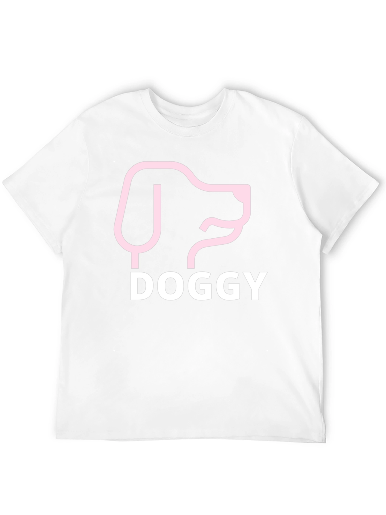 Doggy Tee: Pink Dog Graphic Black T-Shirt